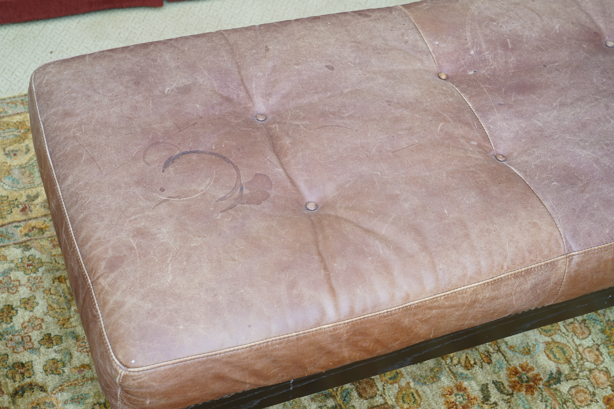 Contemporary Leather Bench by Pottery Barn