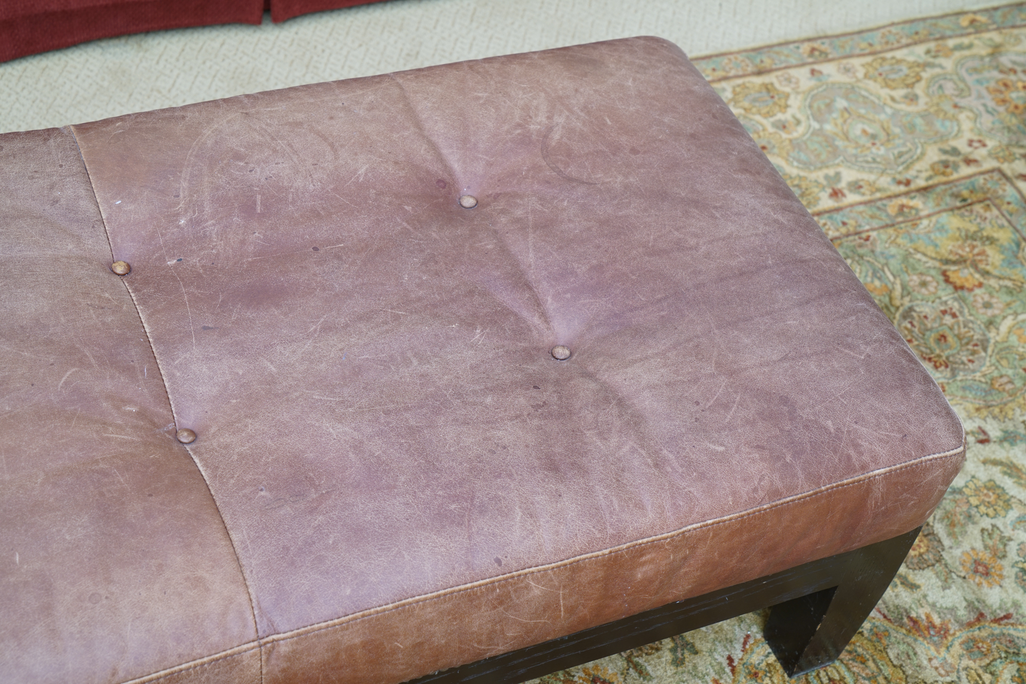 Contemporary Leather Bench by Pottery Barn