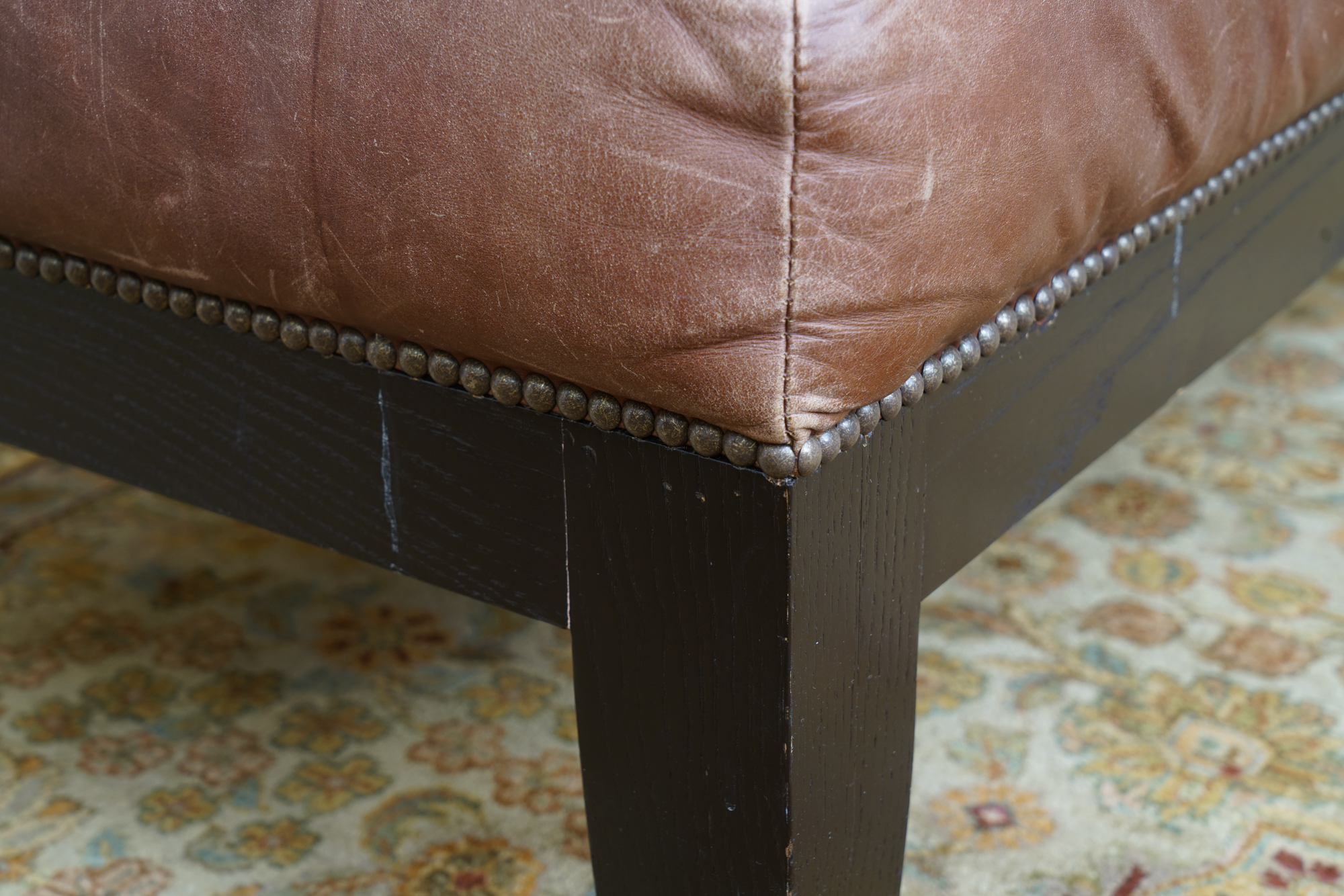 Contemporary Leather Bench by Pottery Barn