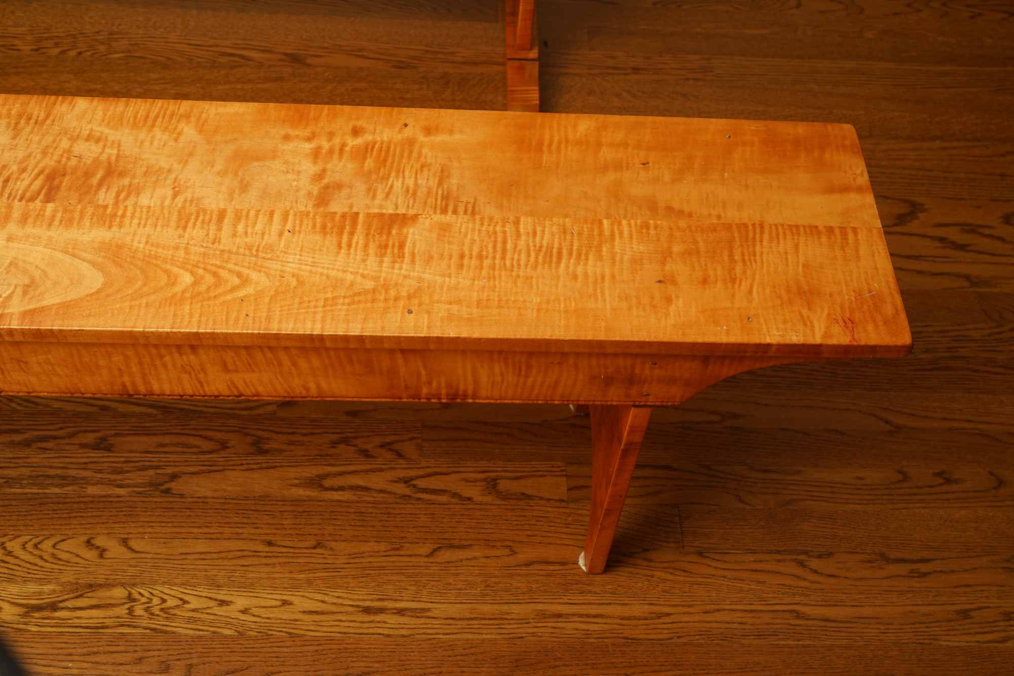 Contemporary Tiger Maple Bench