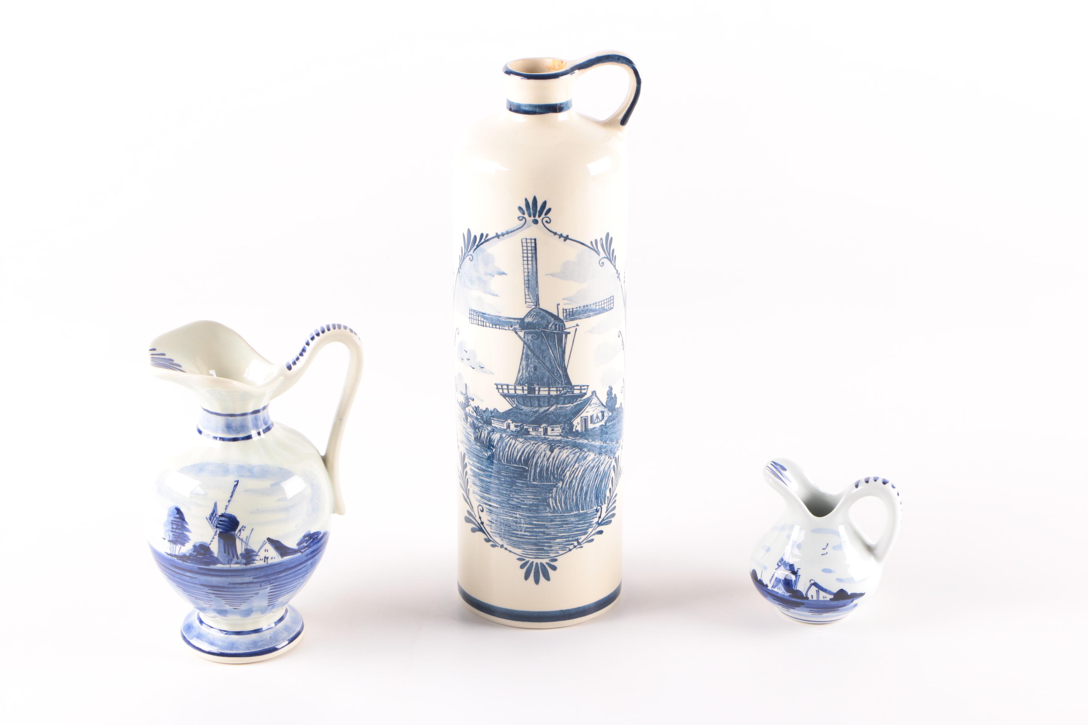 Delft Style Ceramic Jugs and Tile