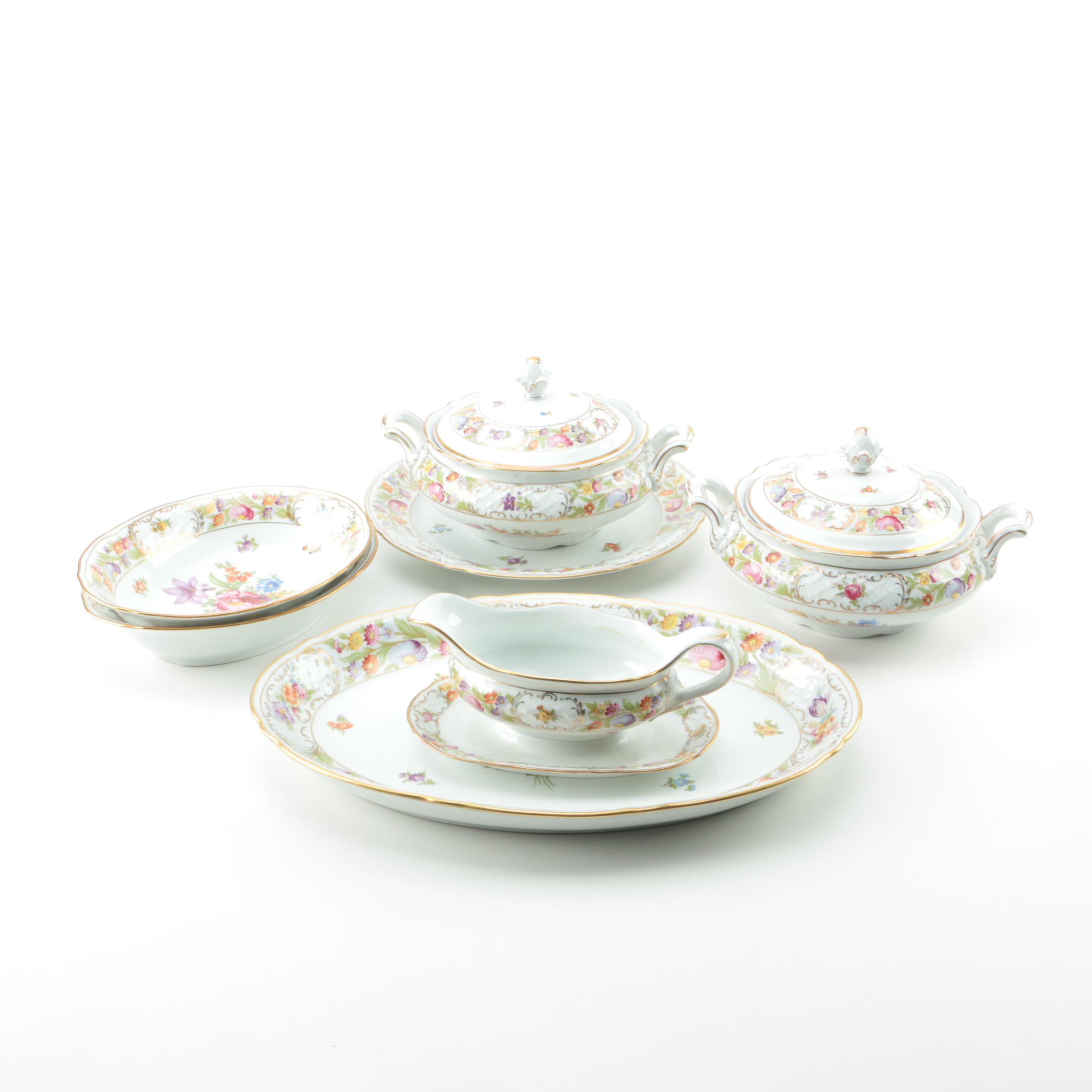 Vintage Schumann "Empress Dresden Flowers" Porcelain Serveware