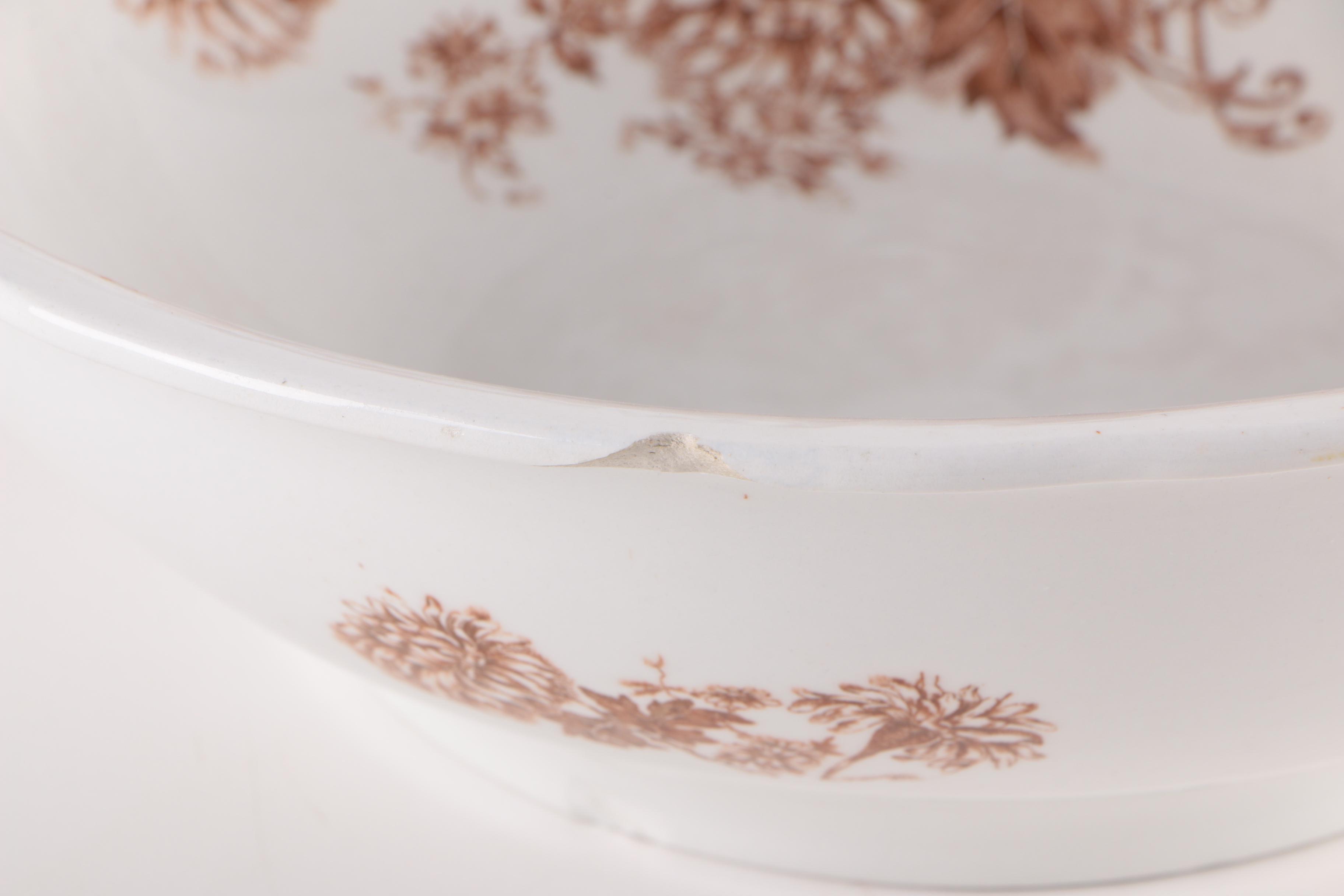 Antique Ironstone and Vintage Porcelain Vanity Accessories