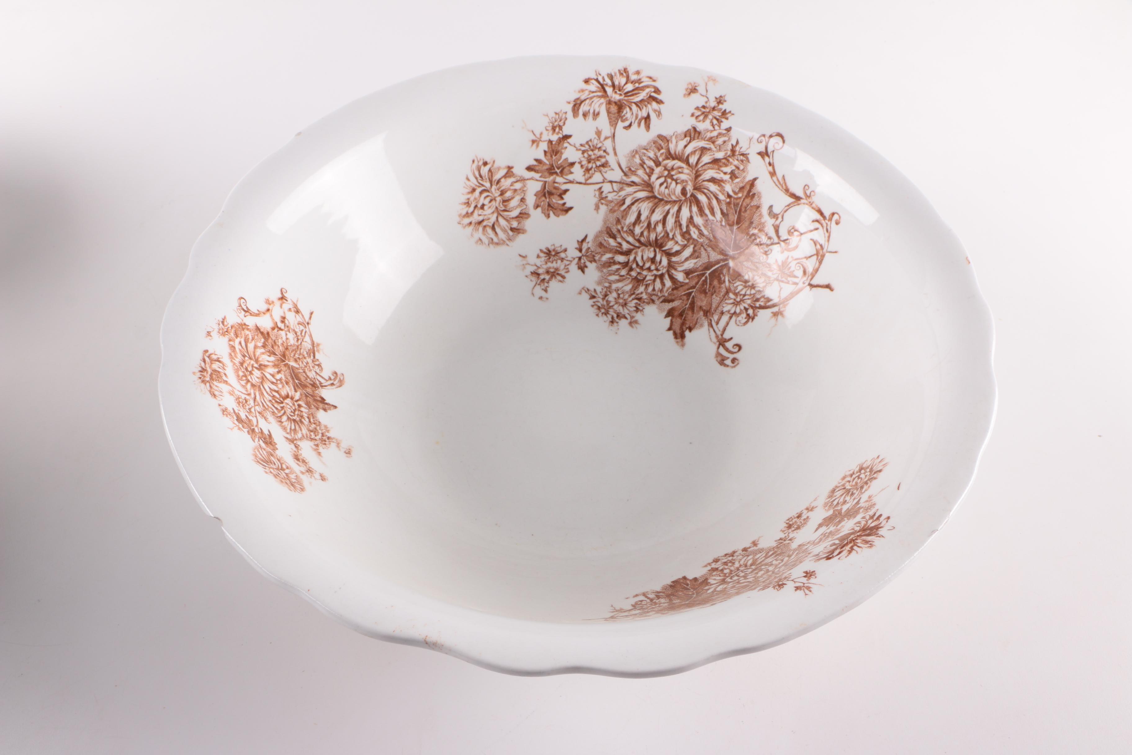 Antique Ironstone and Vintage Porcelain Vanity Accessories