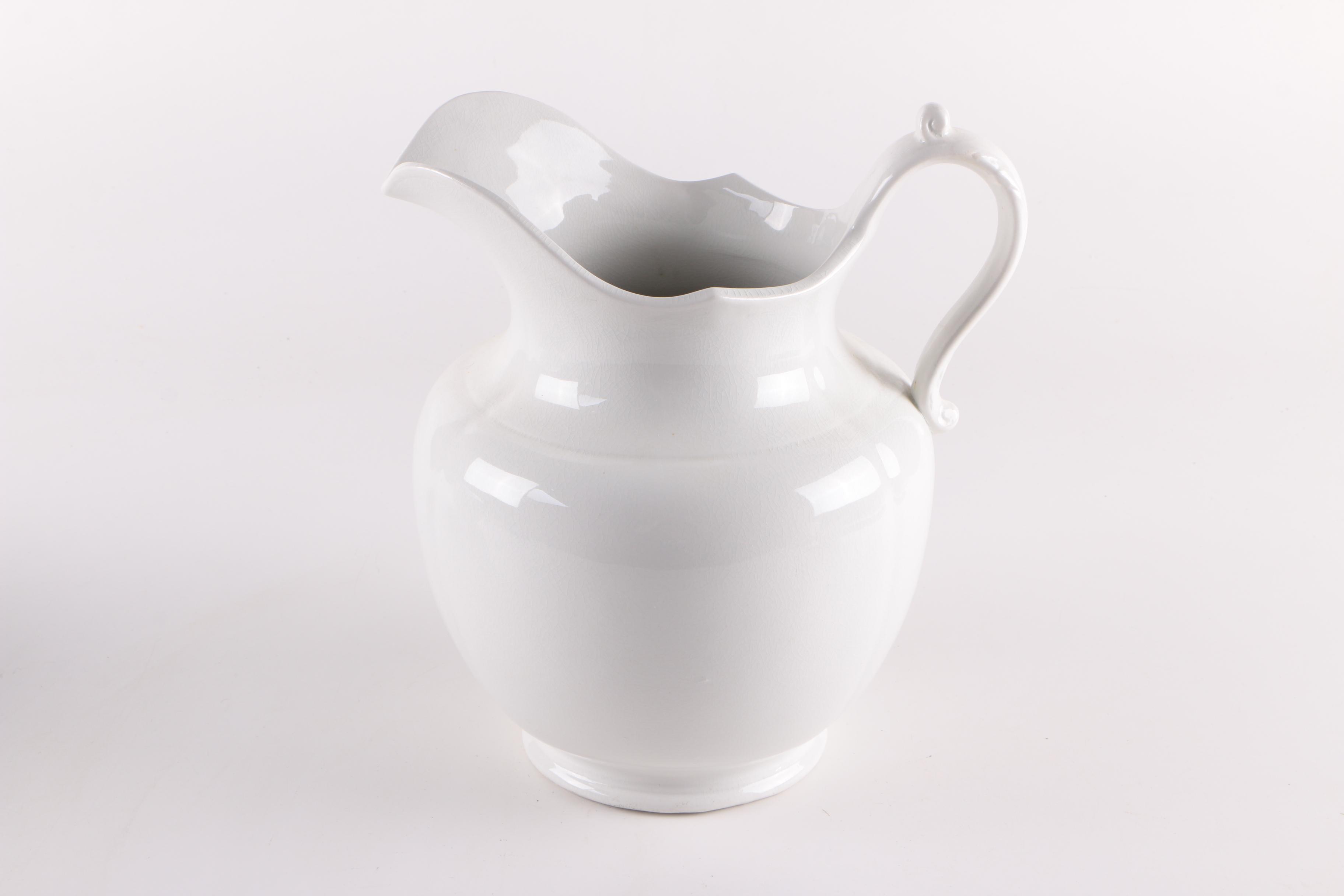 Antique Ironstone and Vintage Porcelain Vanity Accessories