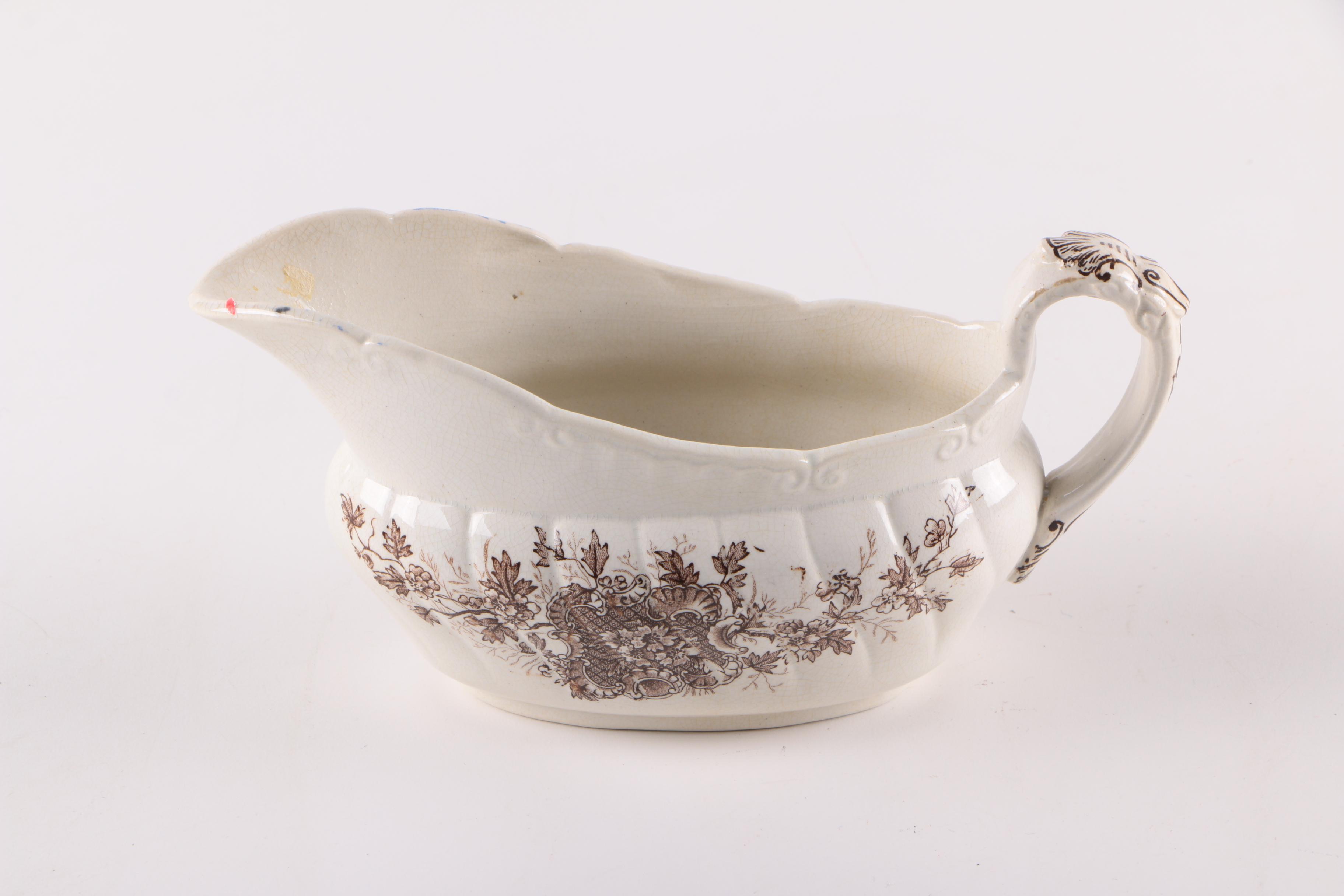 Antique Ironstone and Vintage Porcelain Vanity Accessories