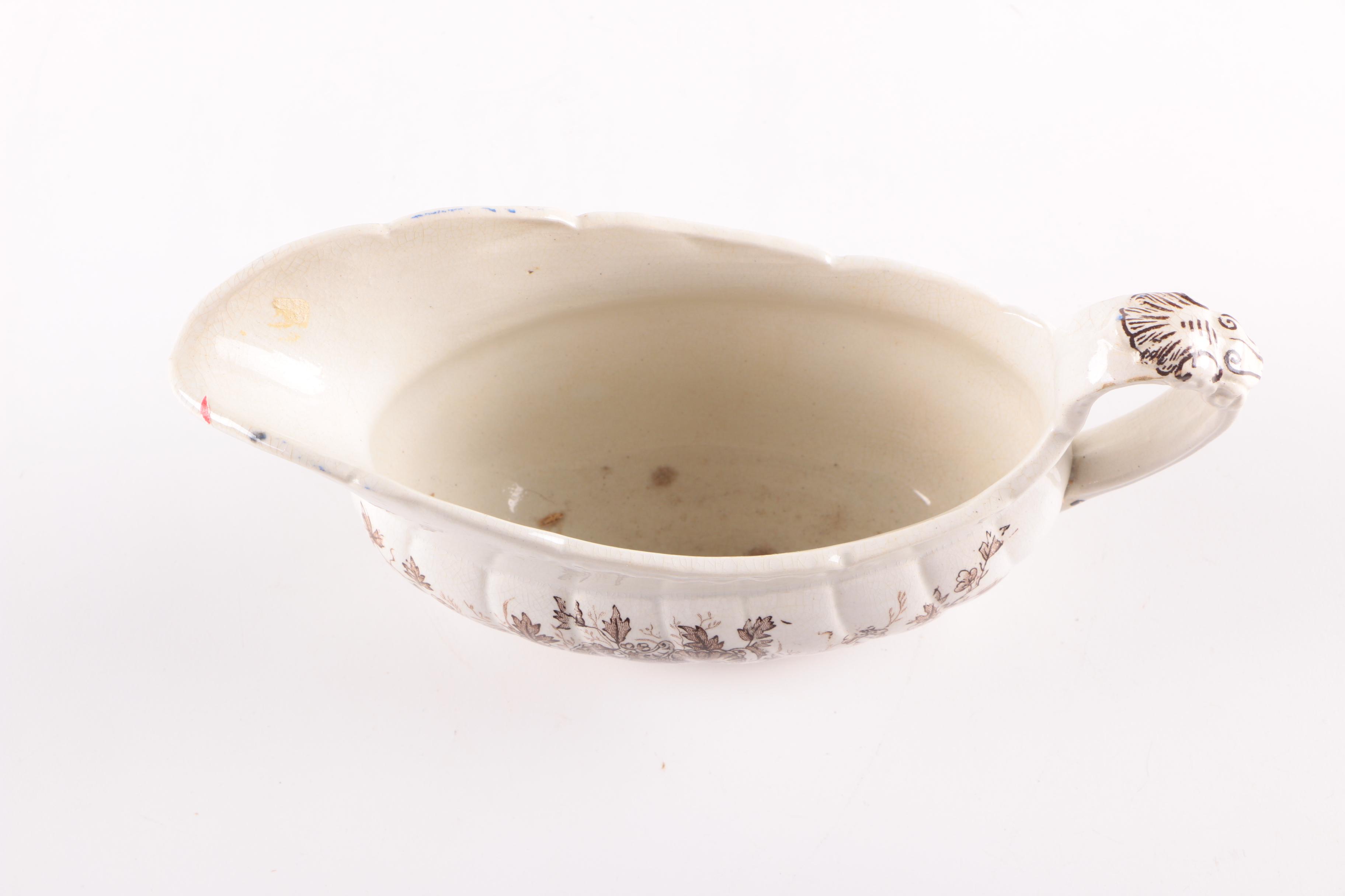 Antique Ironstone and Vintage Porcelain Vanity Accessories