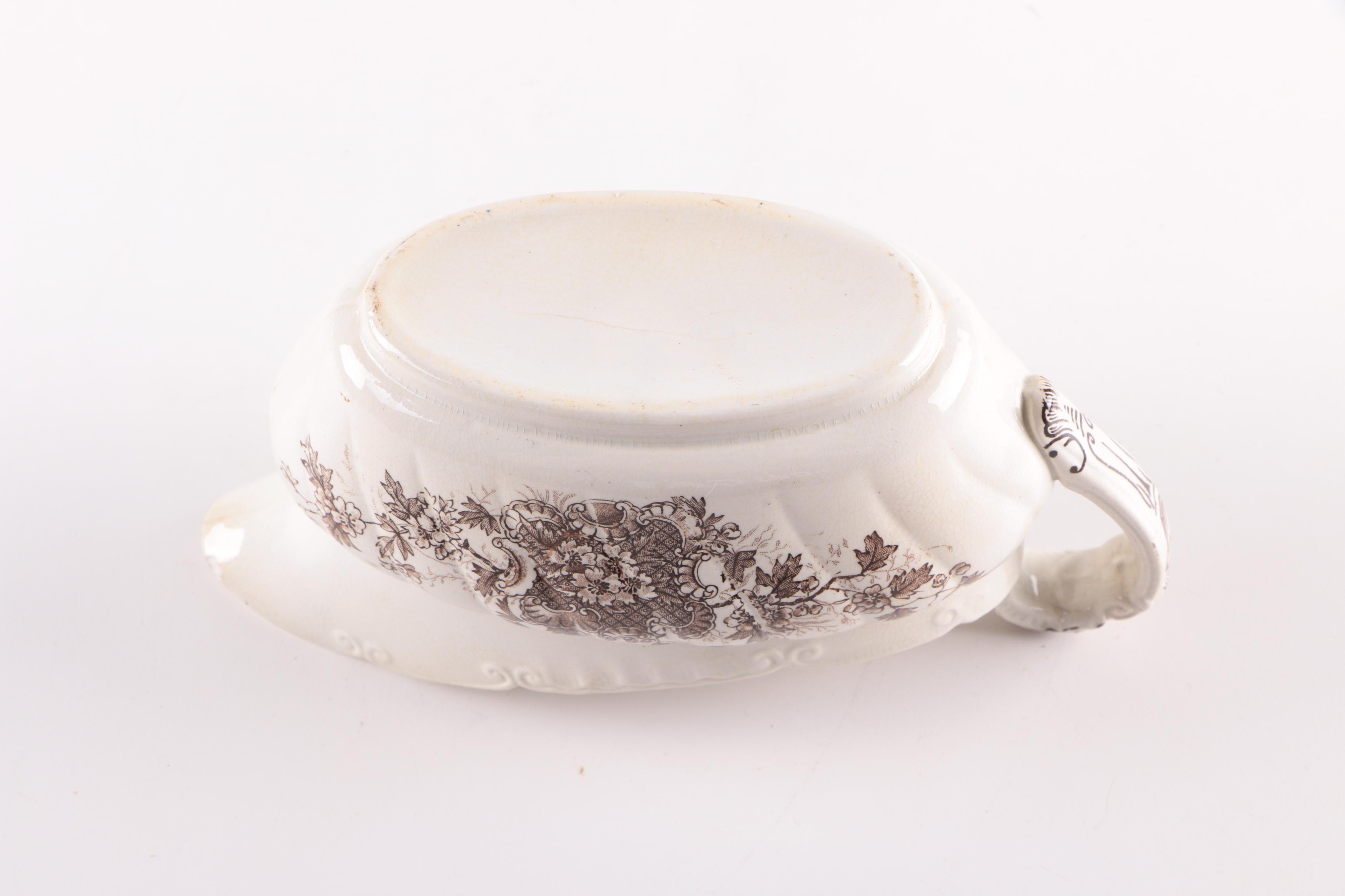 Antique Ironstone and Vintage Porcelain Vanity Accessories