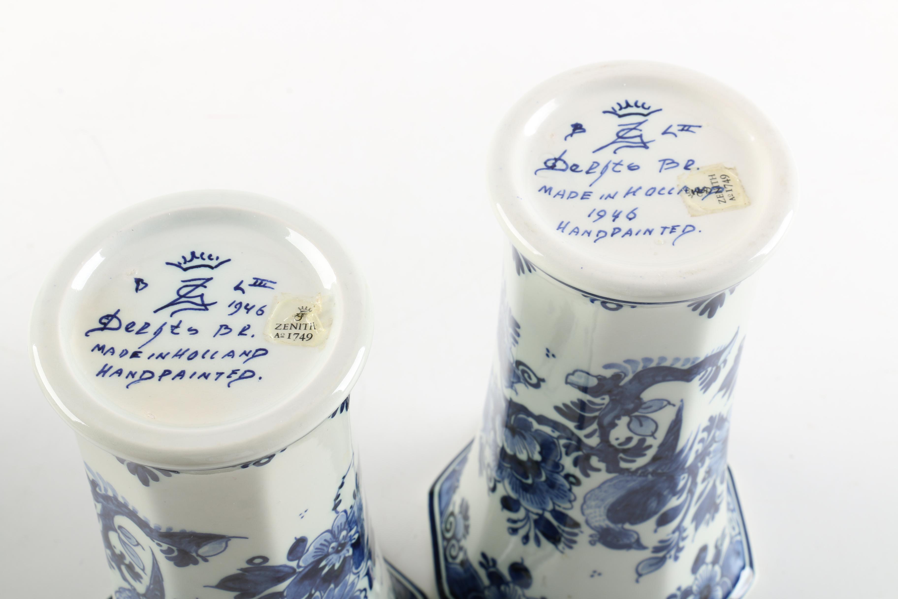 Zenith Delfts Earthenware Vases