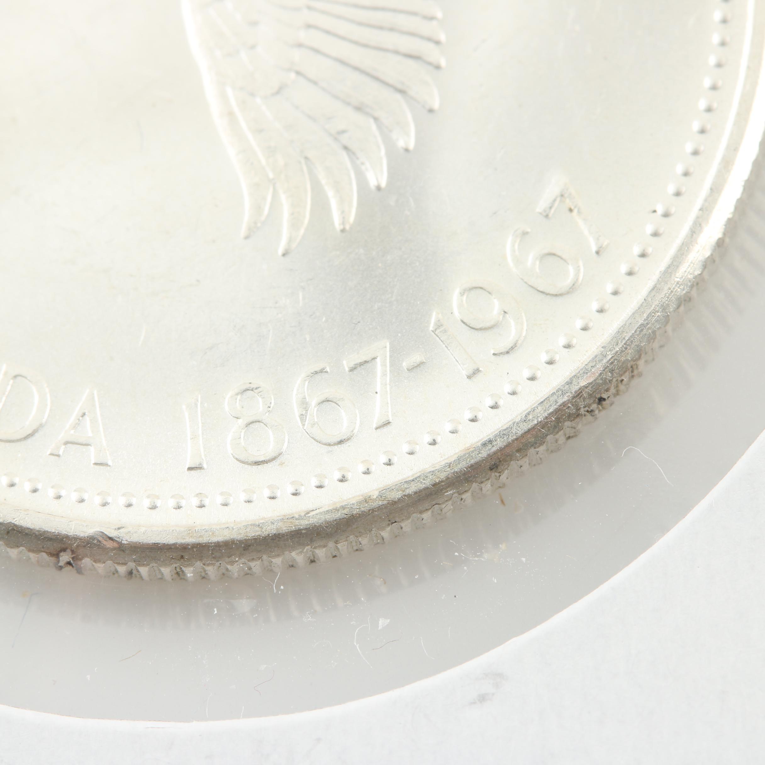 1967 Canadian Silver Dollar 100 Year Commemorative