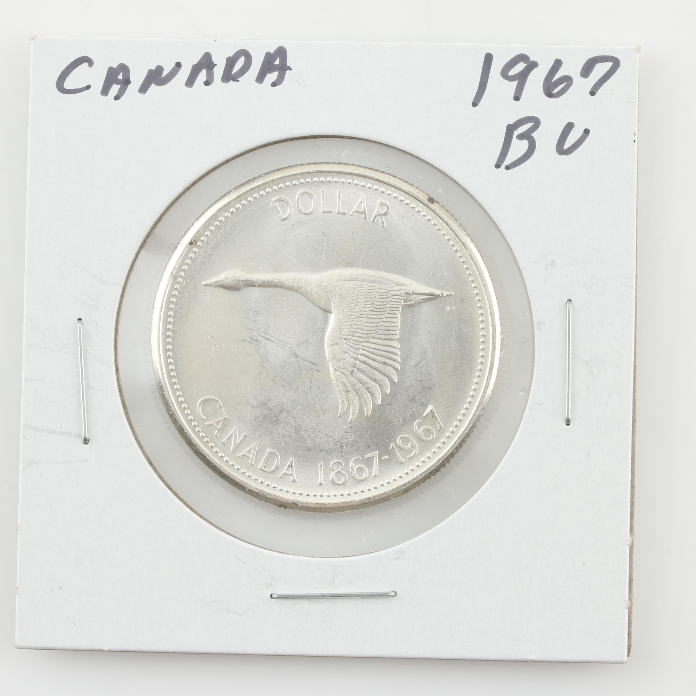 1967 Canadian Silver Dollar 100 Year Commemorative