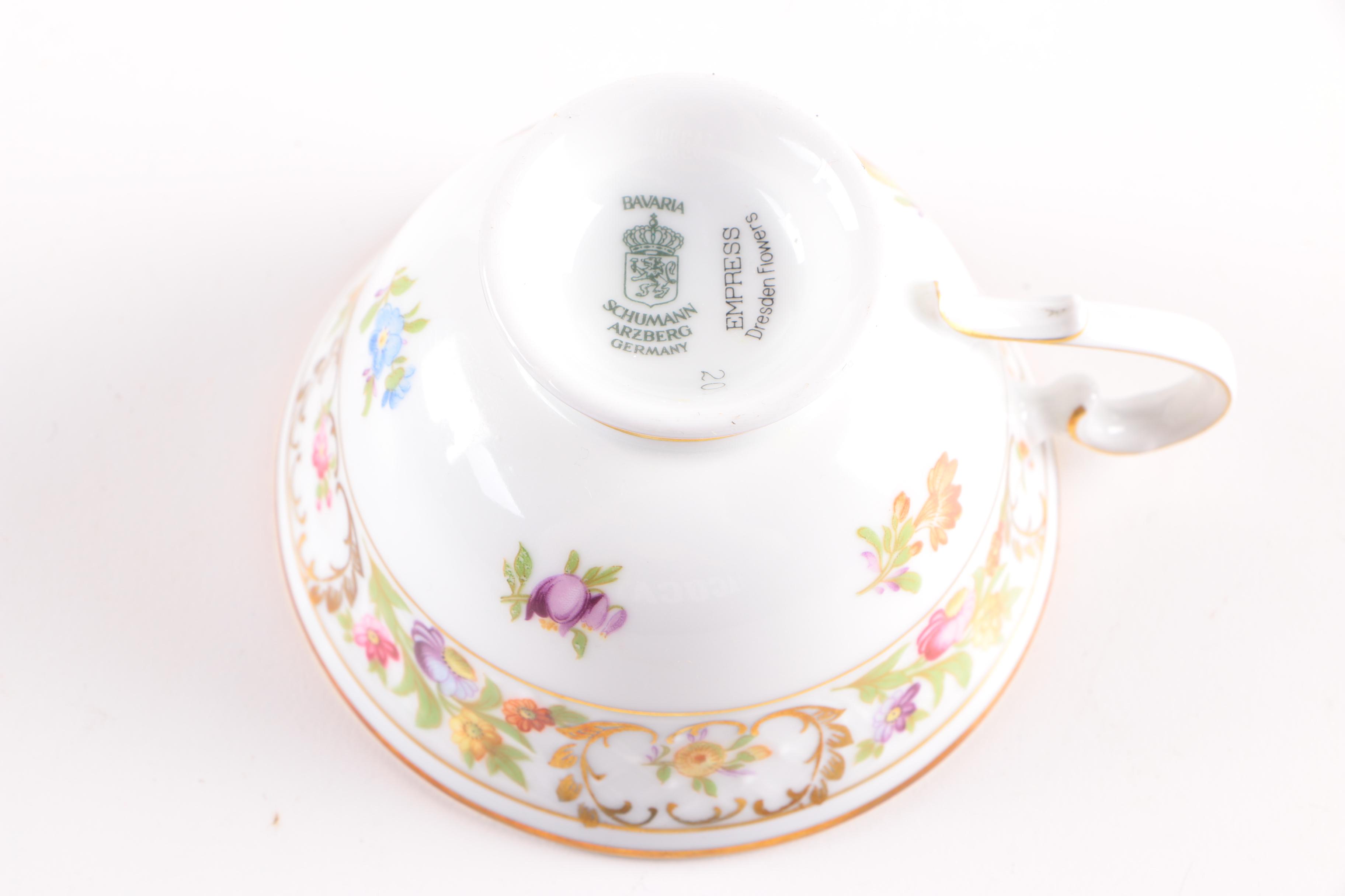 Schumann "Empress Dresden Flowers" Porcelain Tea Service