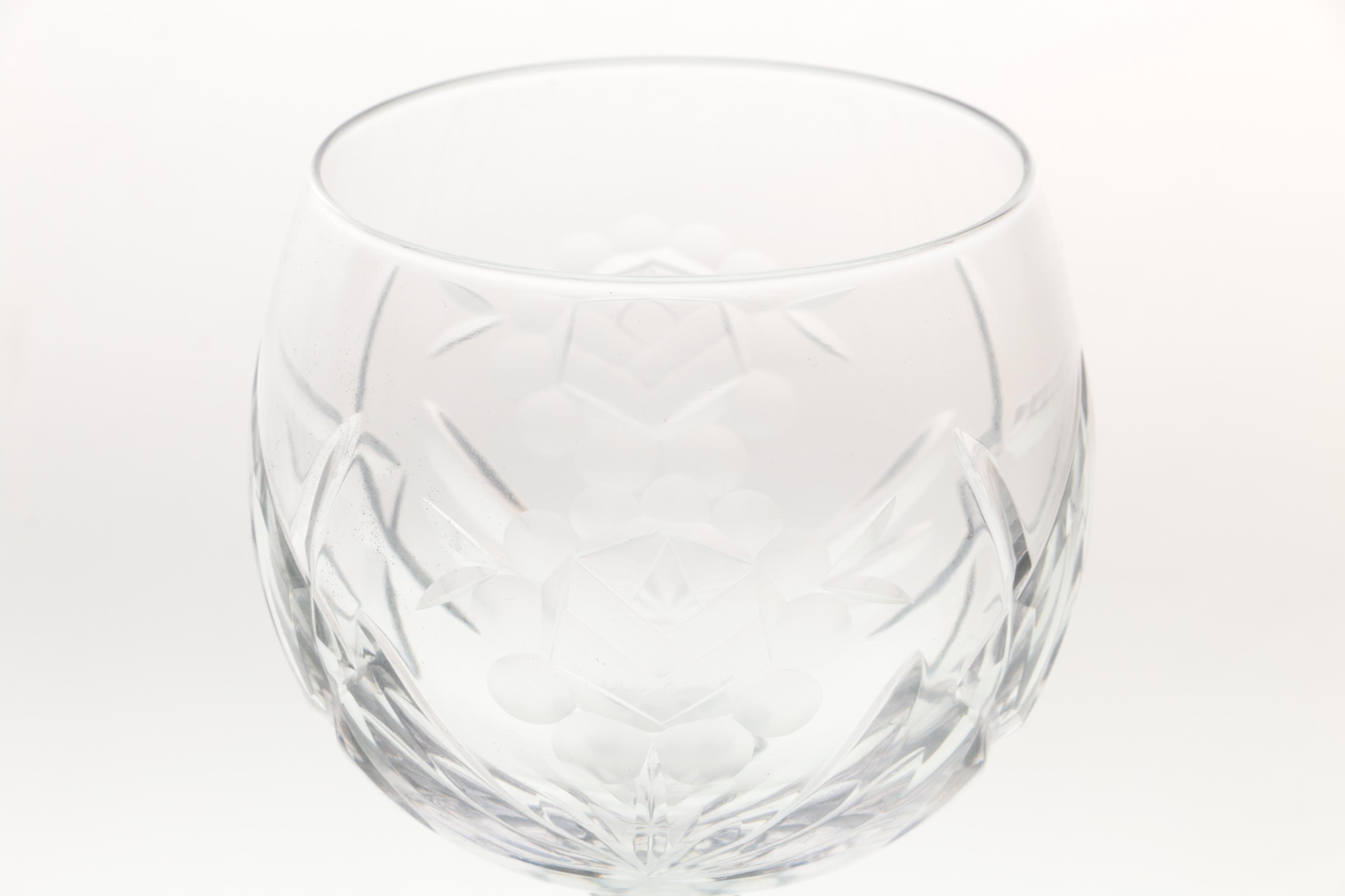 Hand-Cut Crystal Hock Wine Glasses
