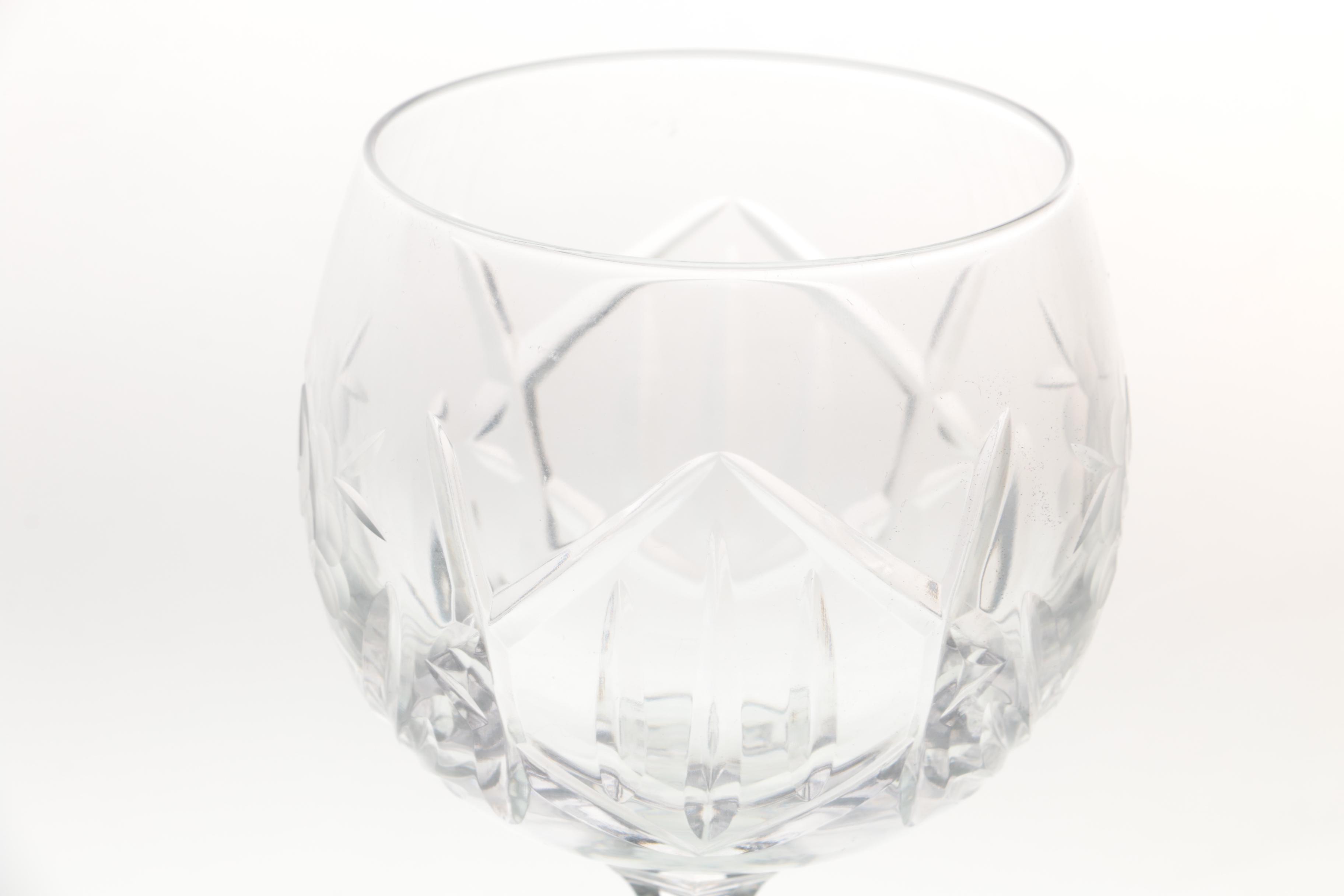 Hand-Cut Crystal Hock Wine Glasses