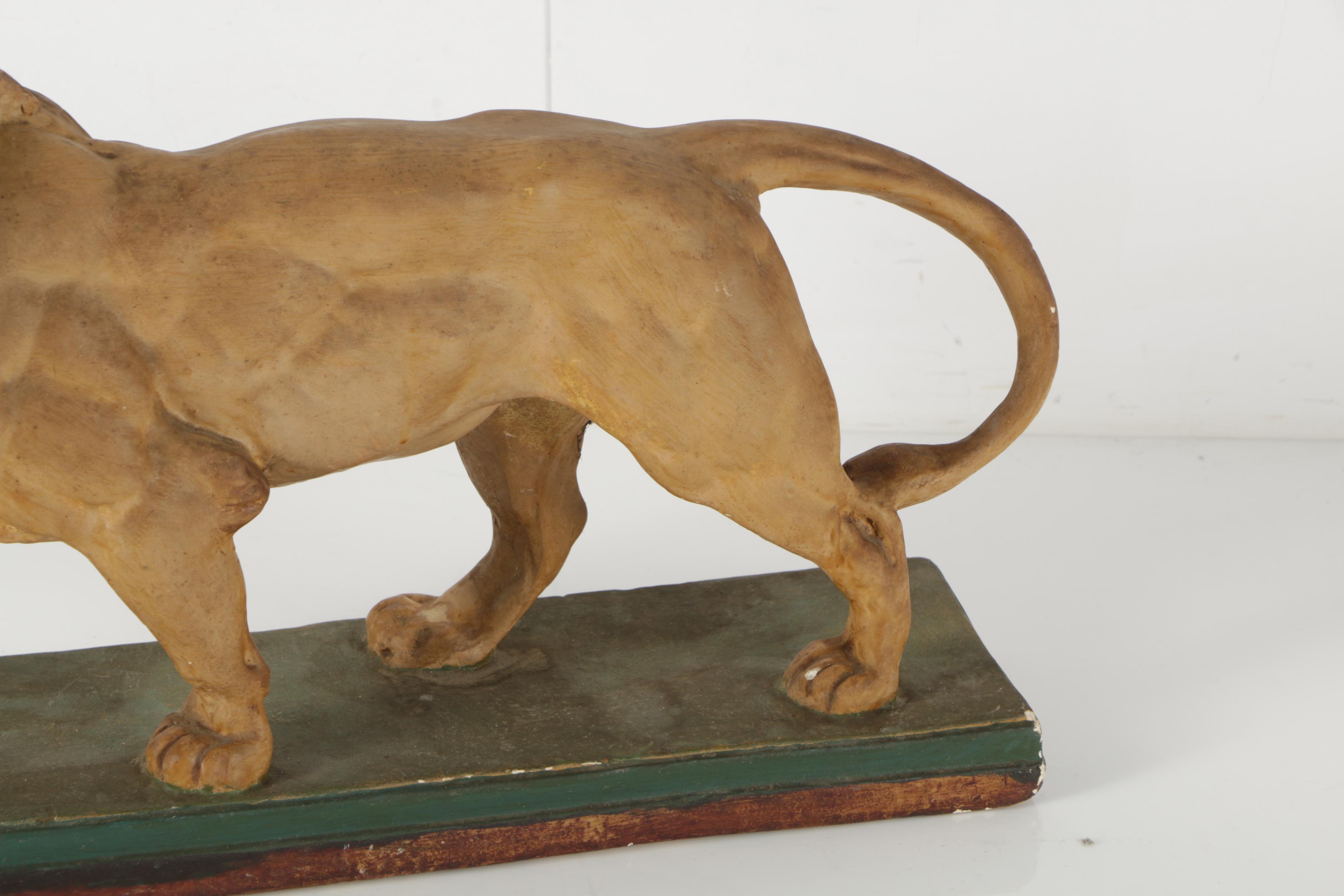 Plaster Sculpture After Antoine-Louis Barye's "Le Lion Qui Marche"