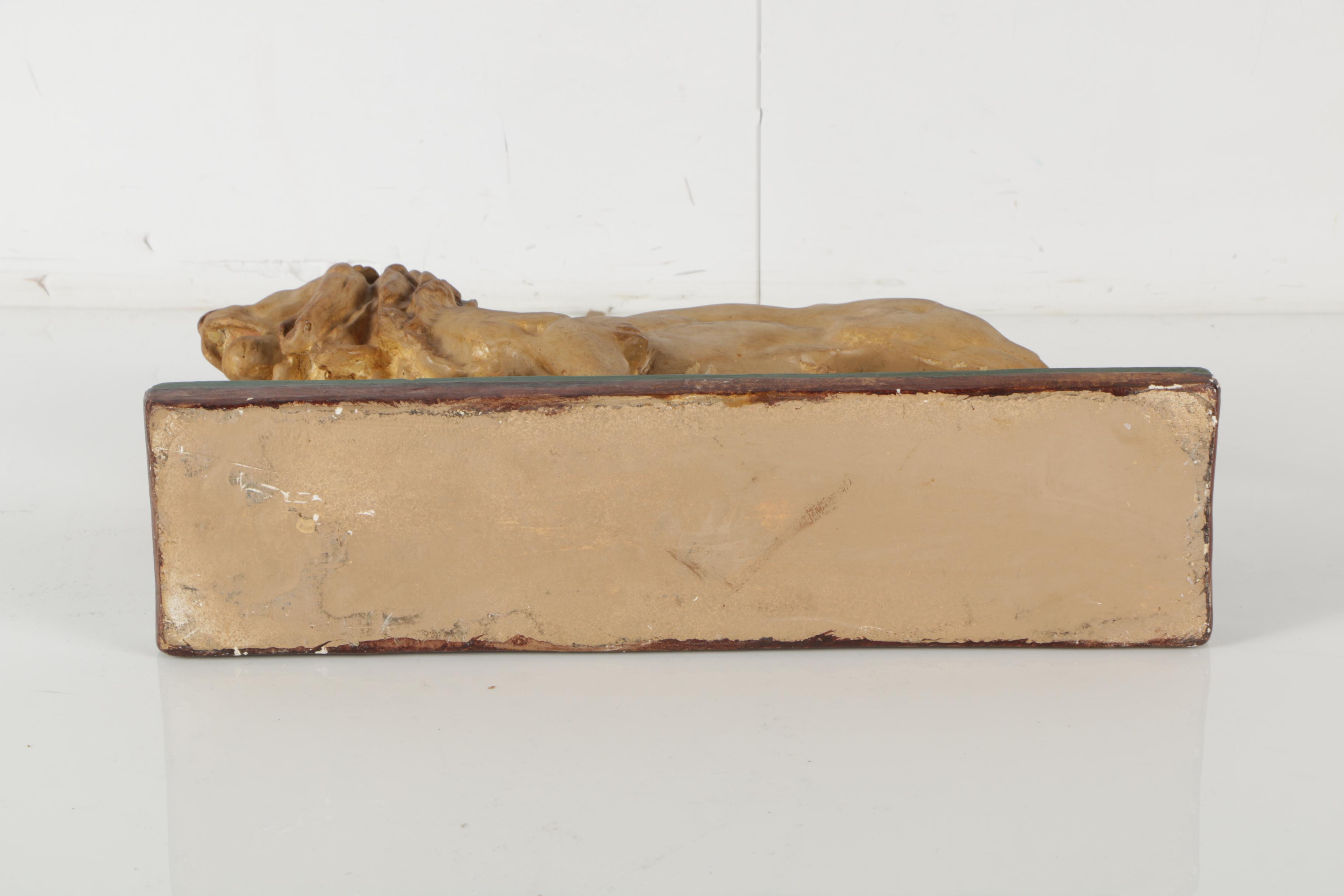 Plaster Sculpture After Antoine-Louis Barye's "Le Lion Qui Marche"