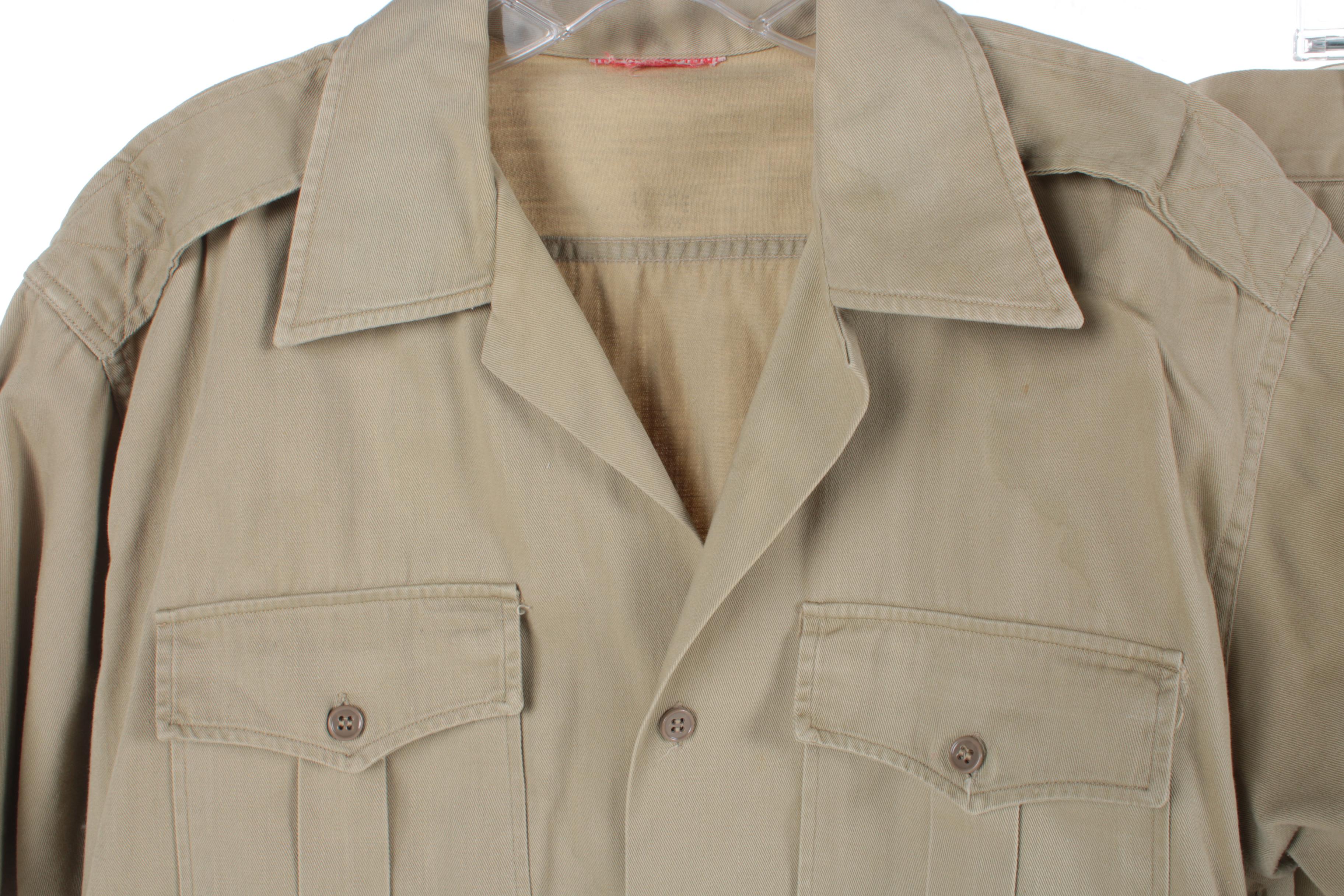 Men's Vintage Army Uniform with Ribbon Bars and Pins