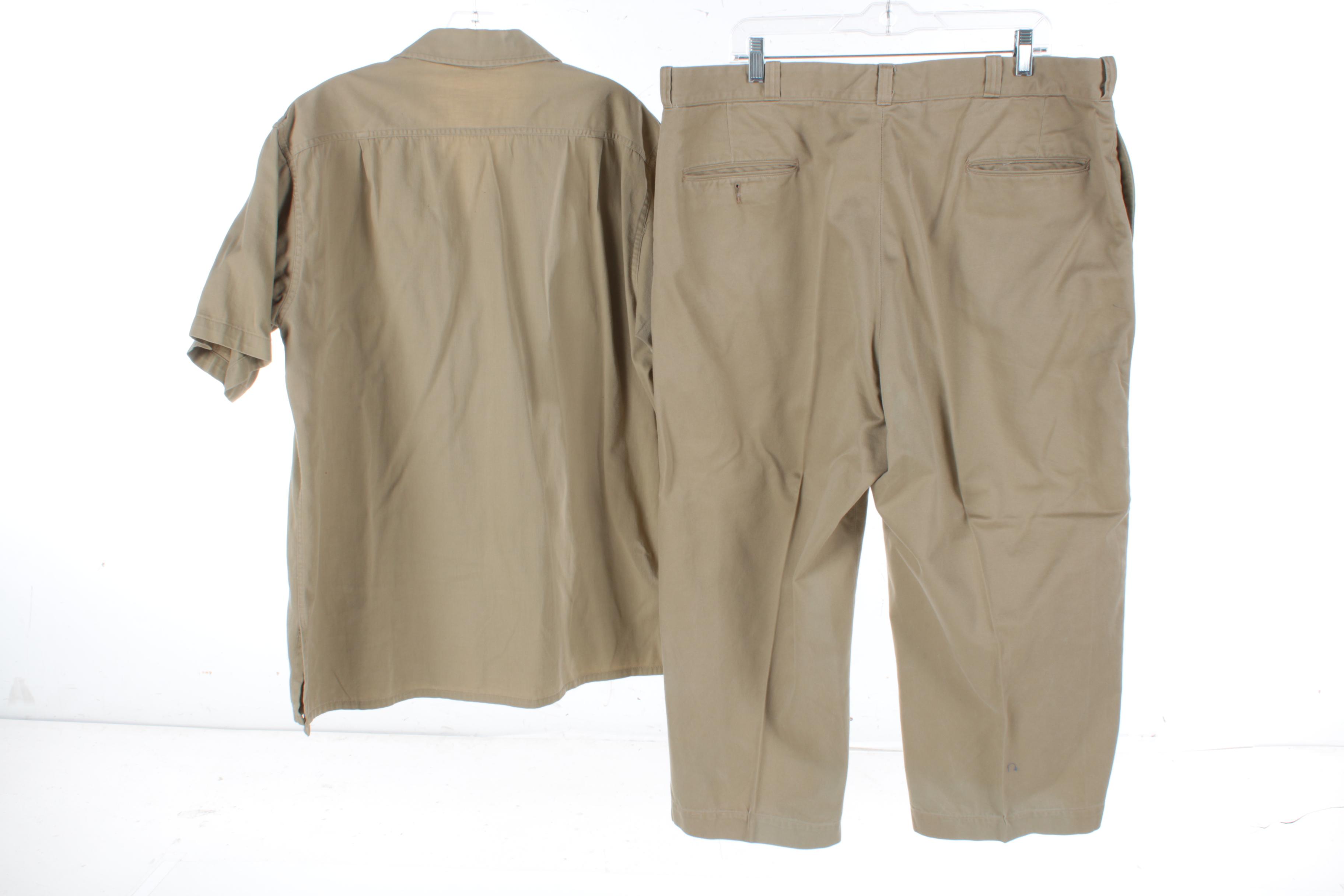 Men's Vintage Army Uniform with Ribbon Bars and Pins