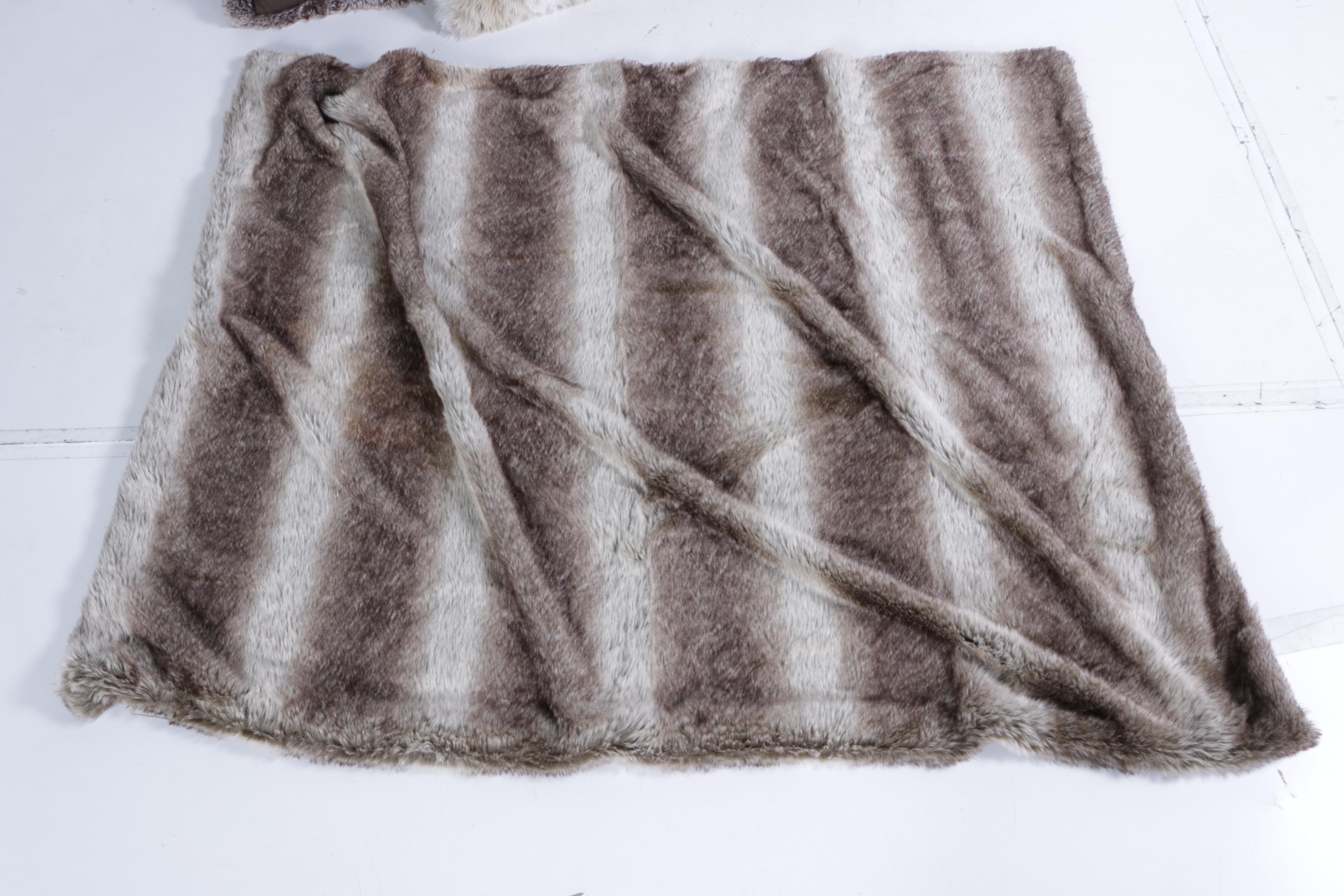 Faux Fur Pillows and Throw Featuring Nicole Miller and Tahari