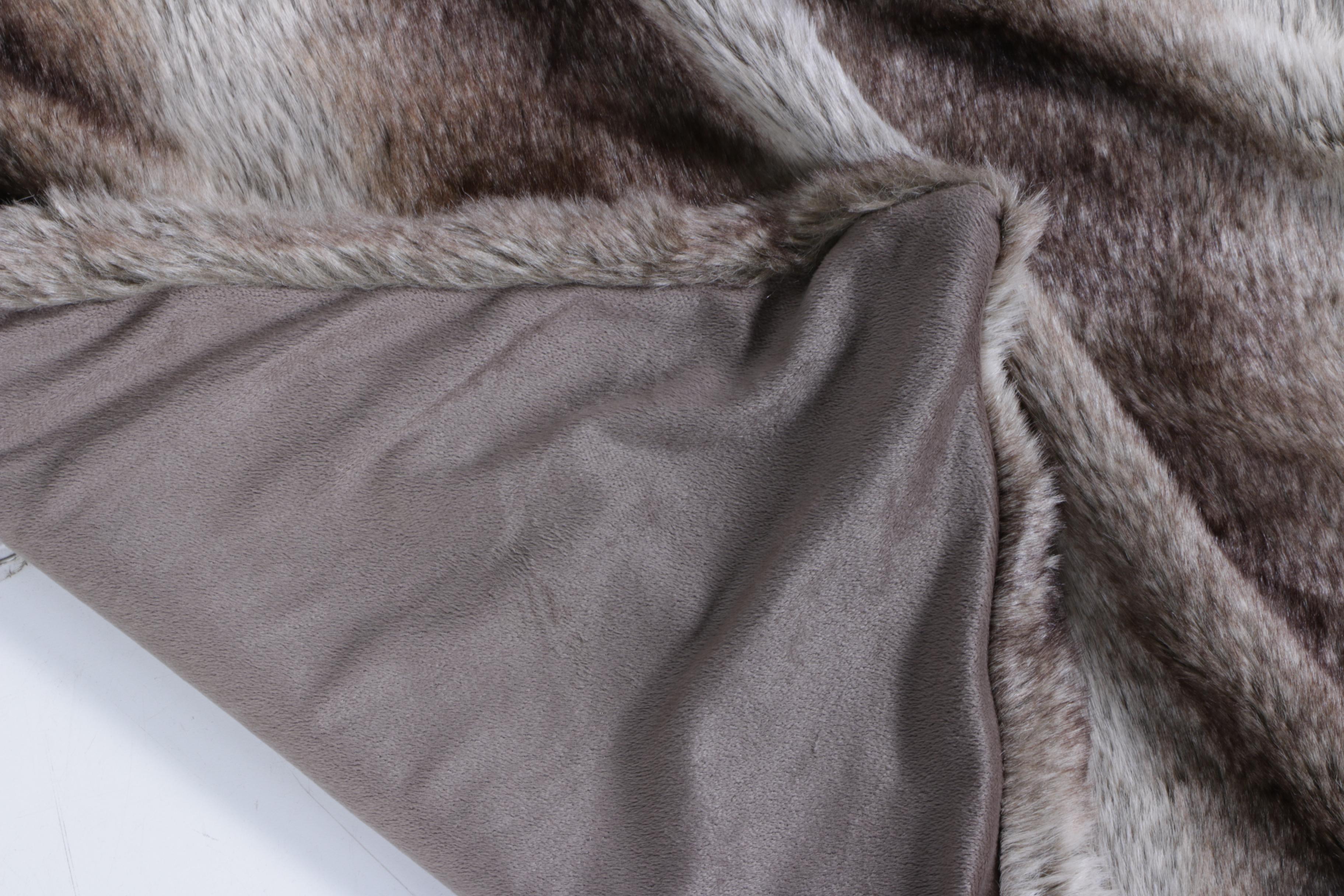 Faux Fur Pillows and Throw Featuring Nicole Miller and Tahari