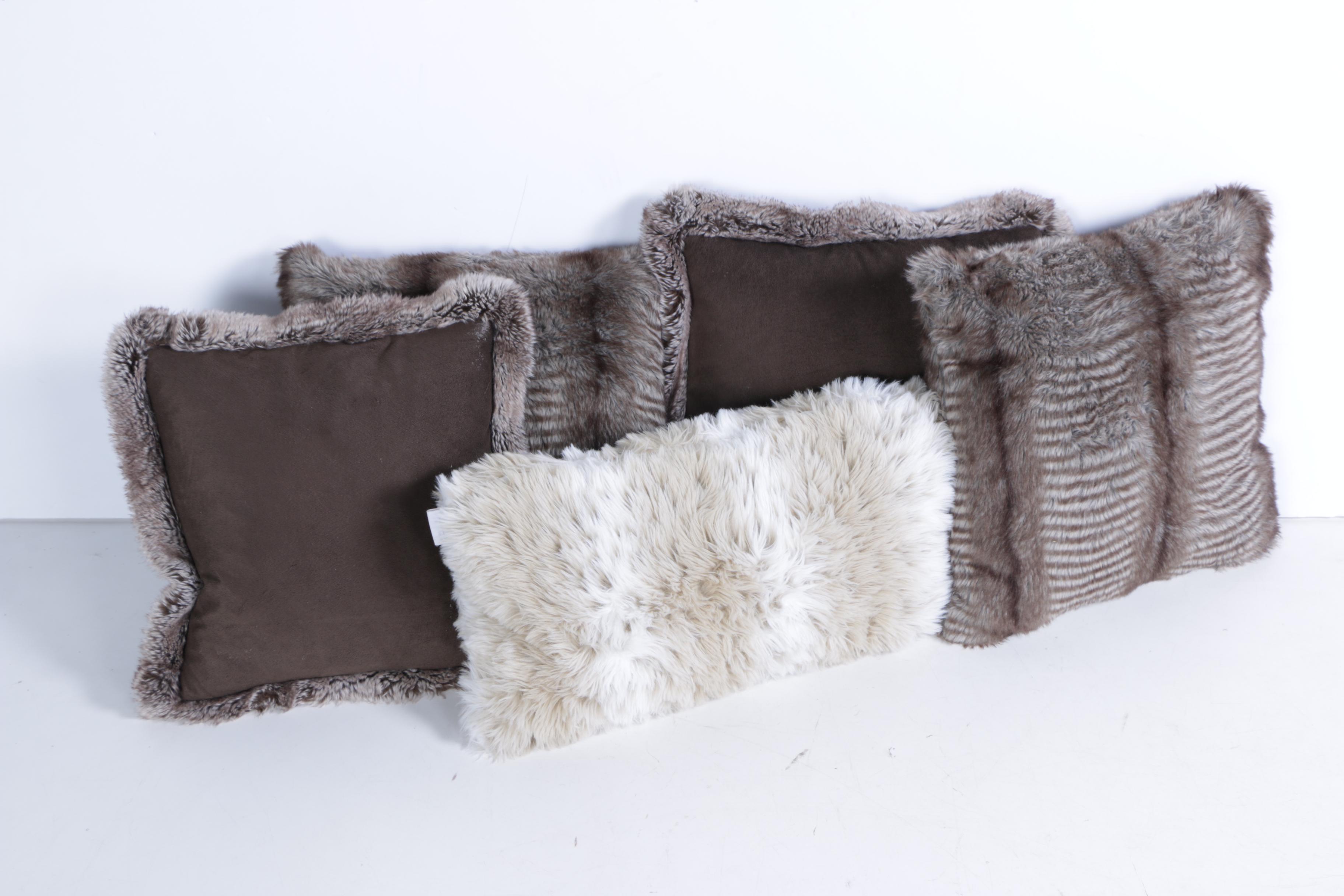 Faux Fur Pillows and Throw Featuring Nicole Miller and Tahari