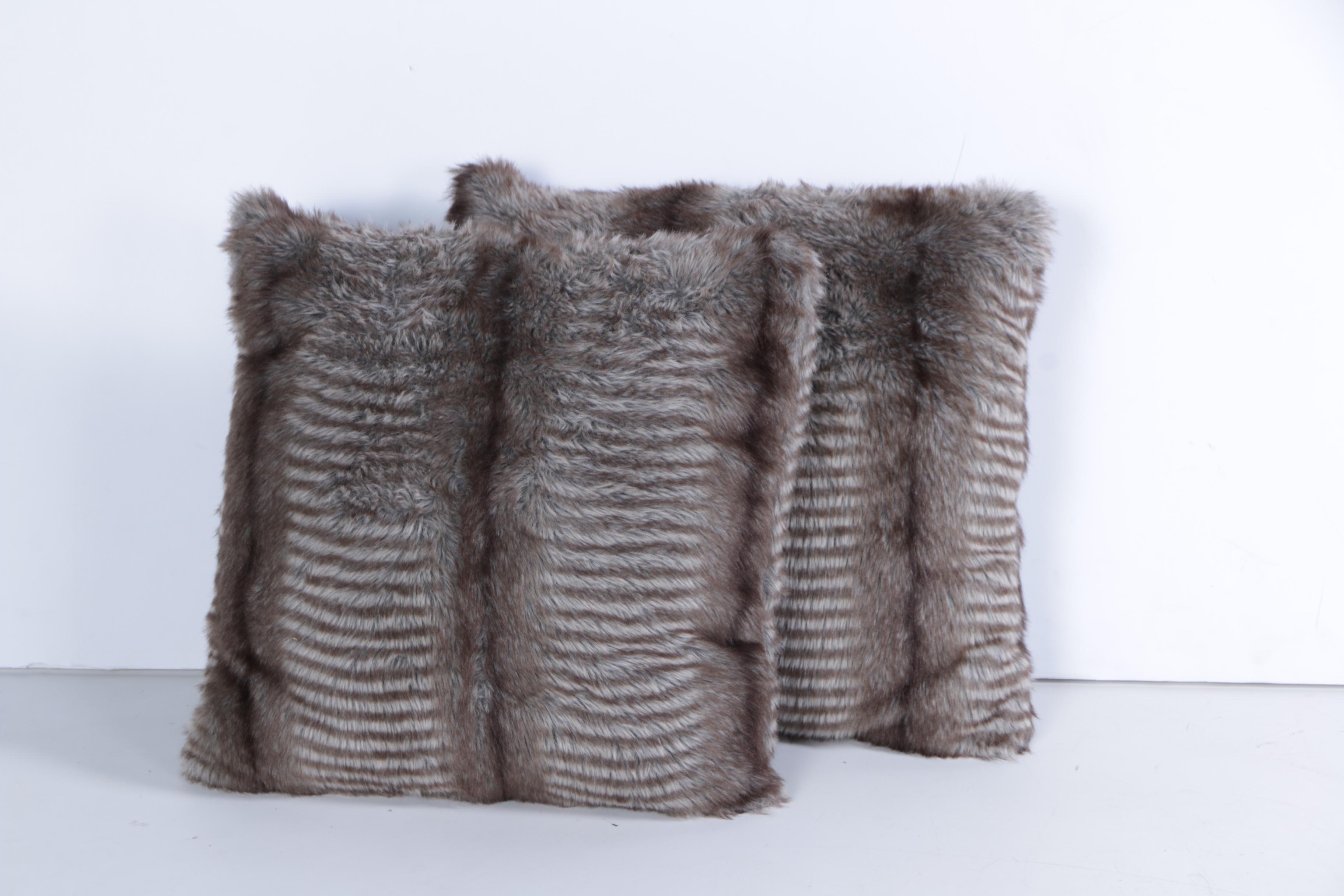 Faux Fur Pillows and Throw Featuring Nicole Miller and Tahari