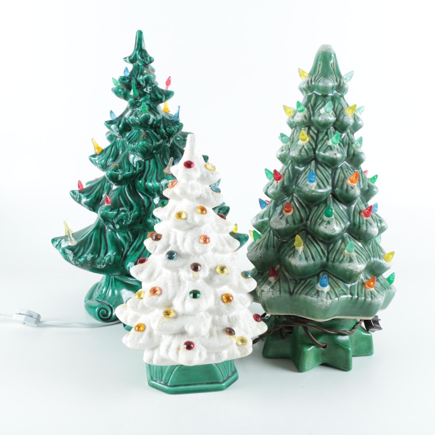 Ceramic Christmas Tree Accent Lamps