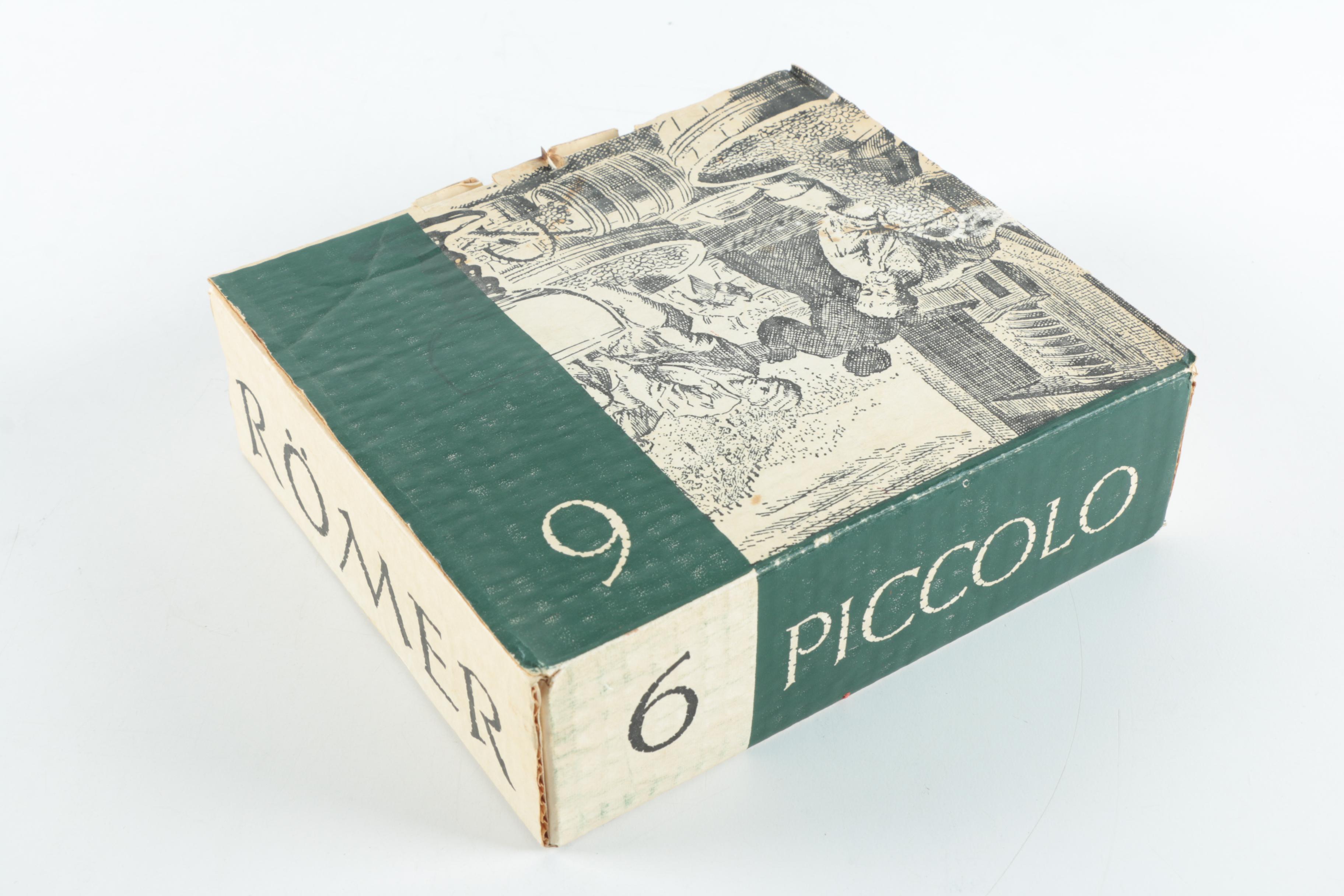 Vintage Roemer Piccolo Grape Leaf Etched Wine Glasses with Green Stems