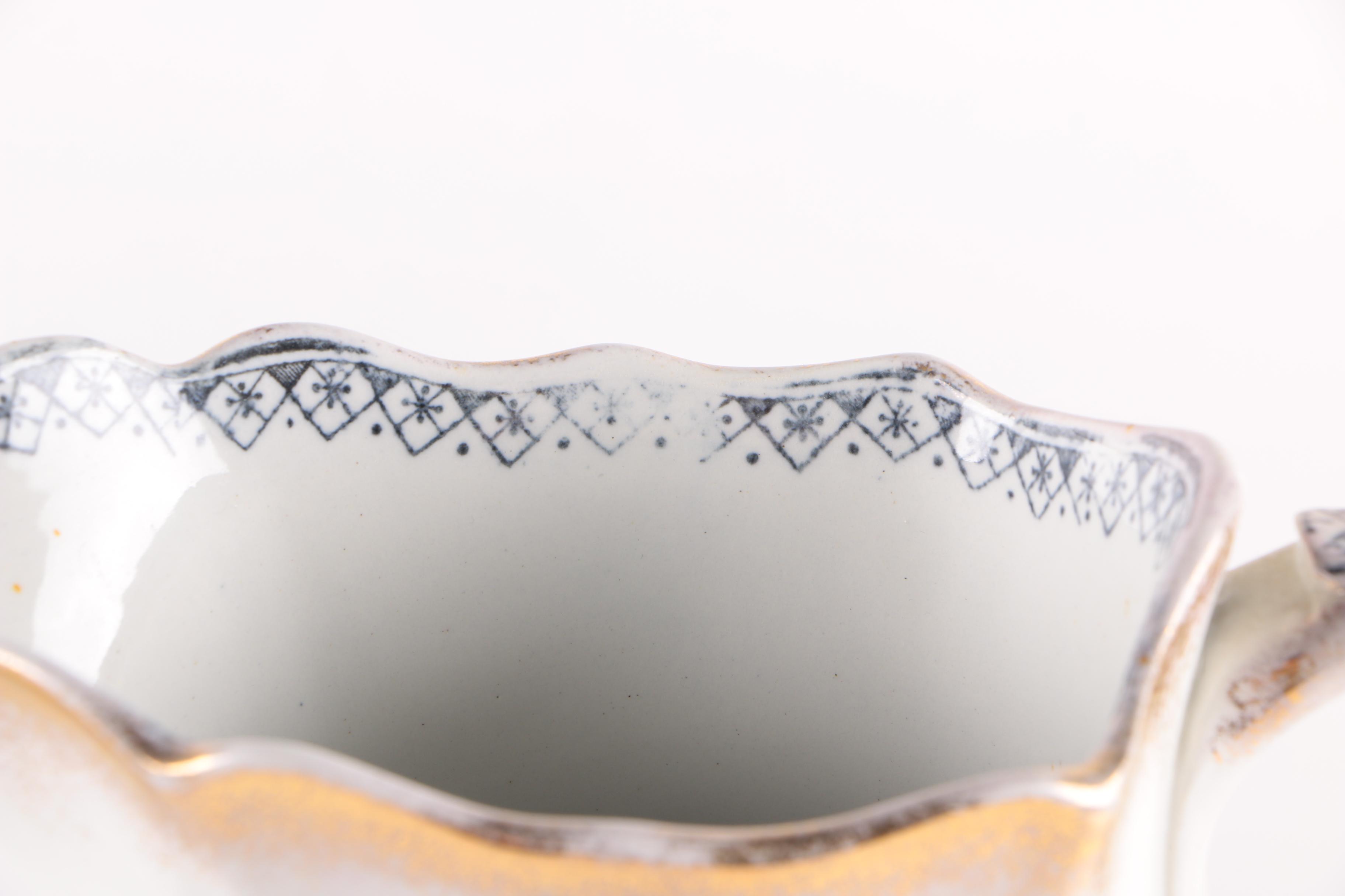 1889 Staffordshire "Dulton" Ironstone Pitcher and Wash Basin