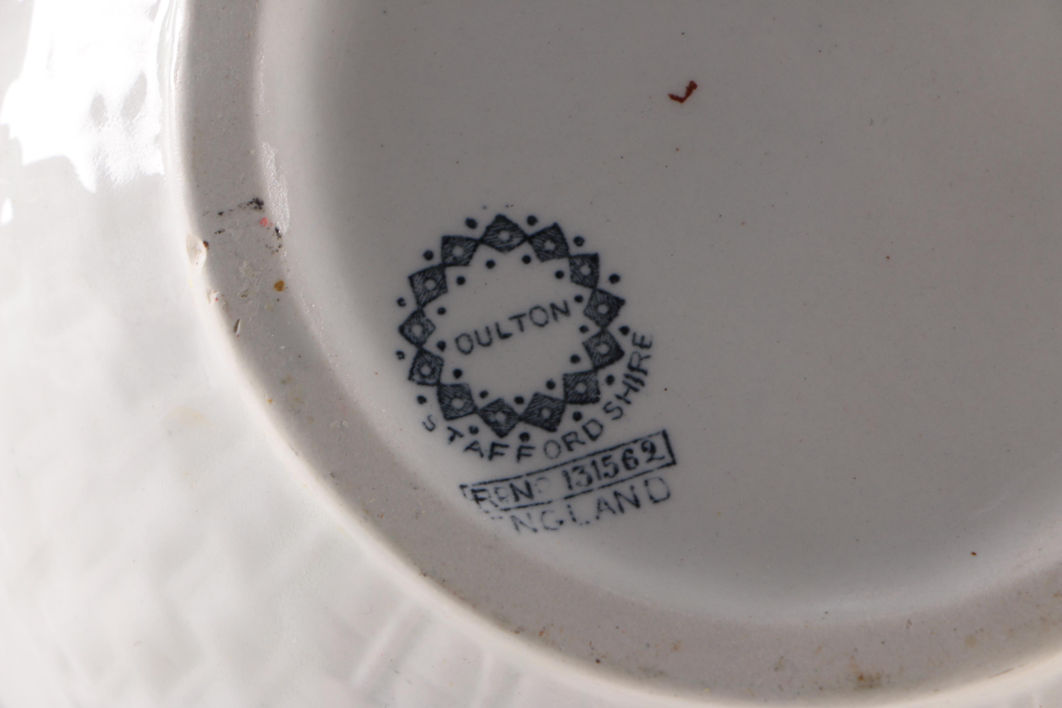 1889 Staffordshire "Dulton" Ironstone Pitcher and Wash Basin