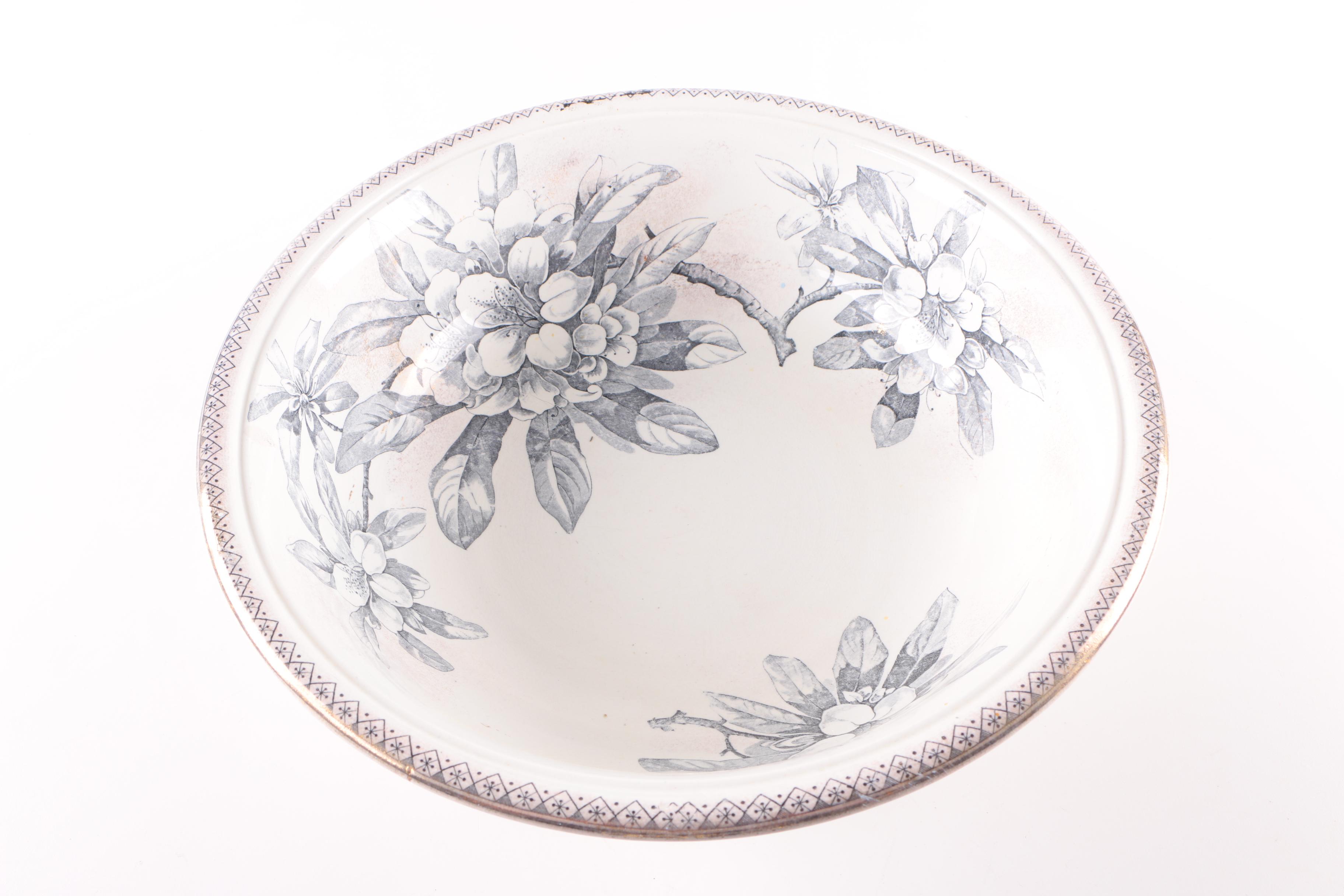 1889 Staffordshire "Dulton" Ironstone Pitcher and Wash Basin