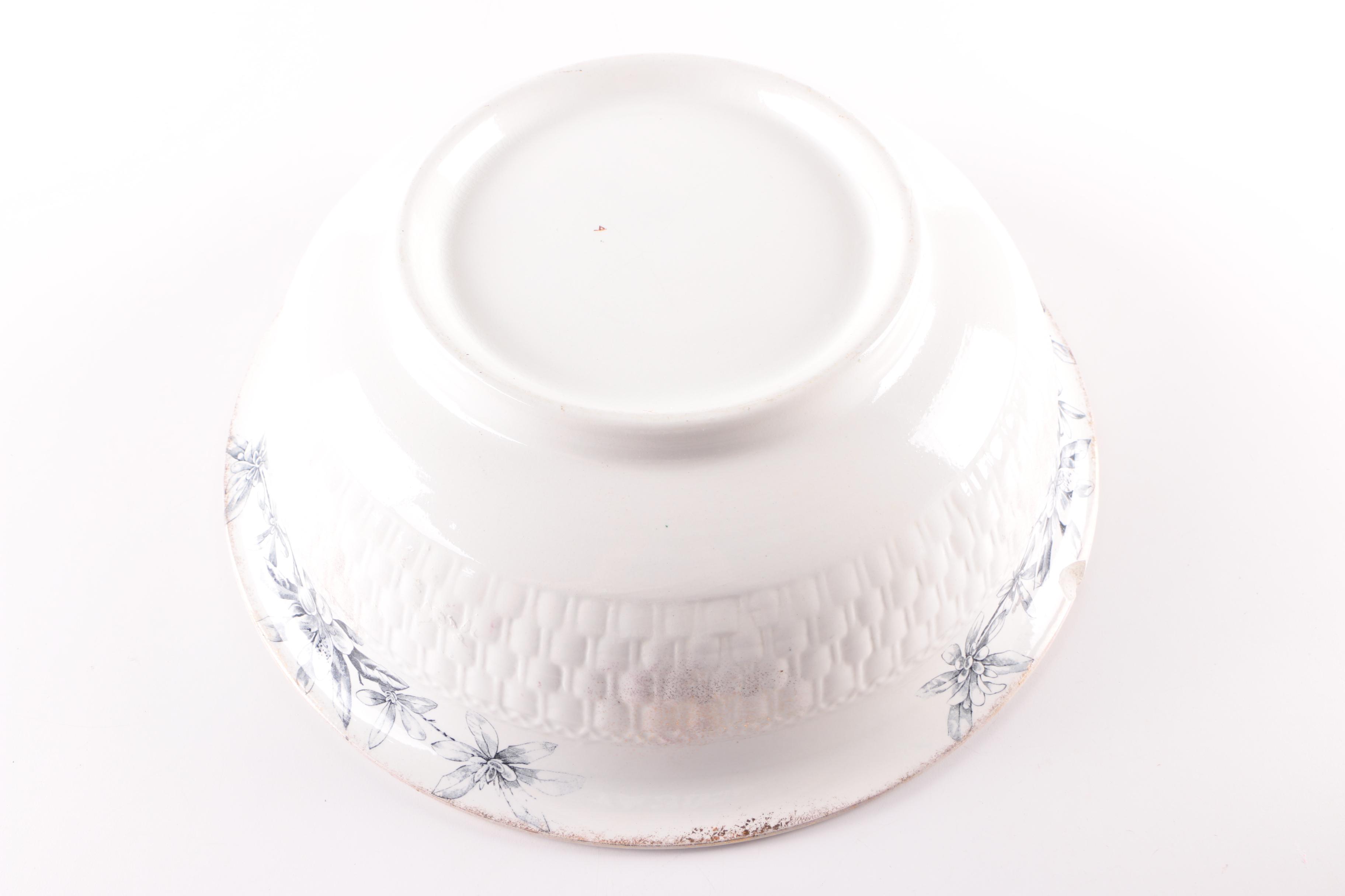 1889 Staffordshire "Dulton" Ironstone Pitcher and Wash Basin