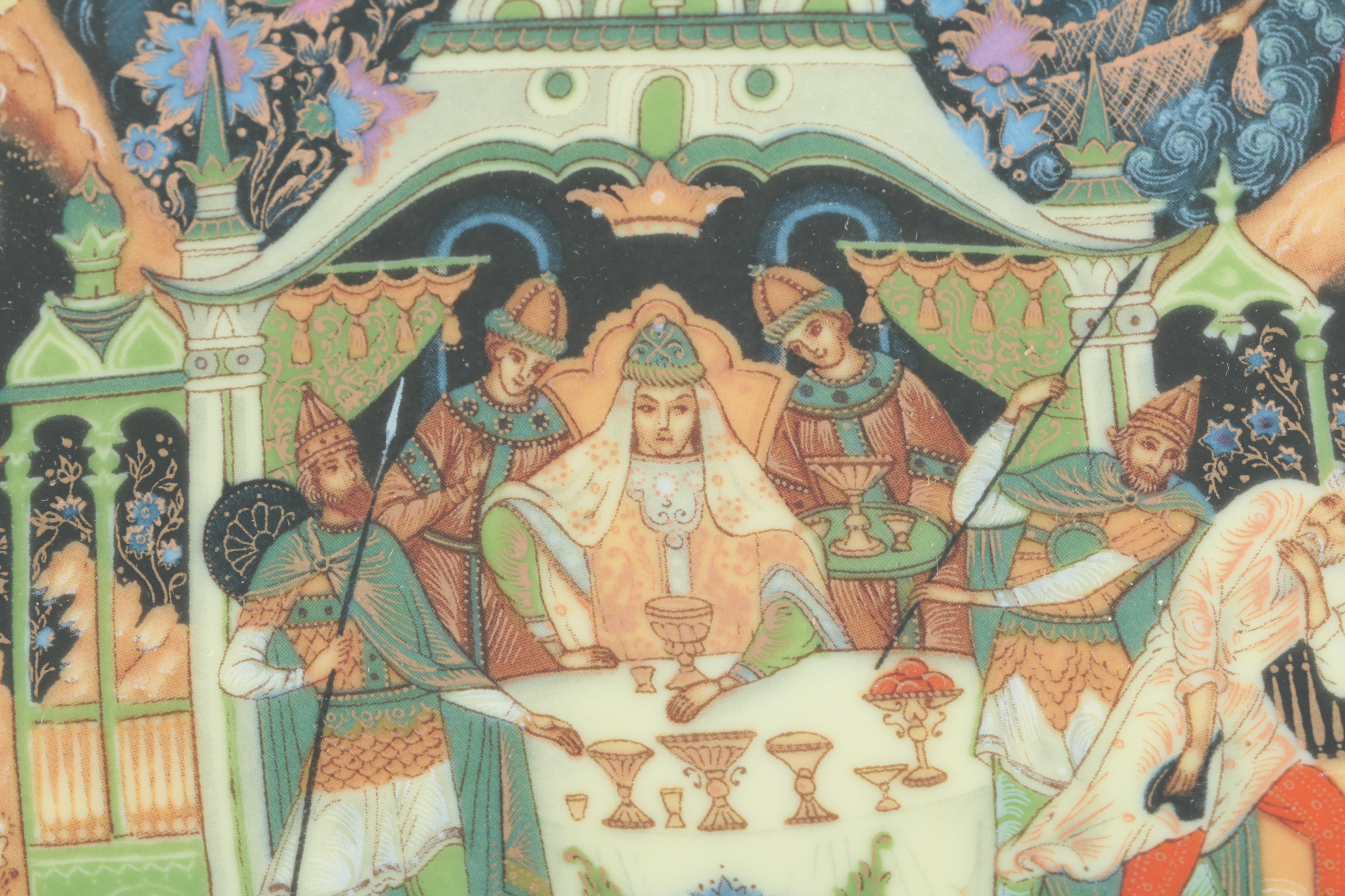 Vintage Tianex Russian Fairy Tale Collectible Porcelain Plates