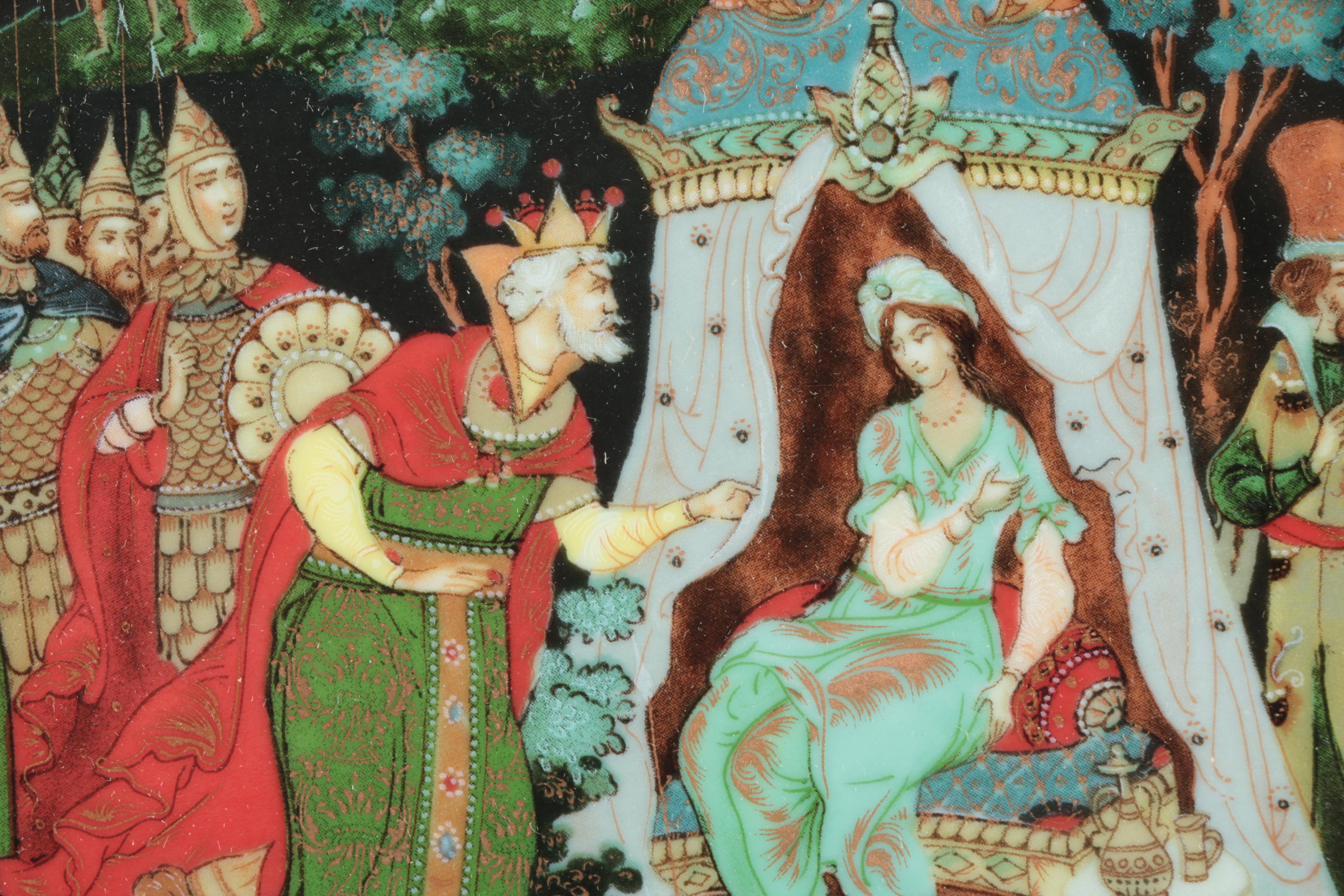 Vintage Tianex Russian Fairy Tale Collectible Porcelain Plates