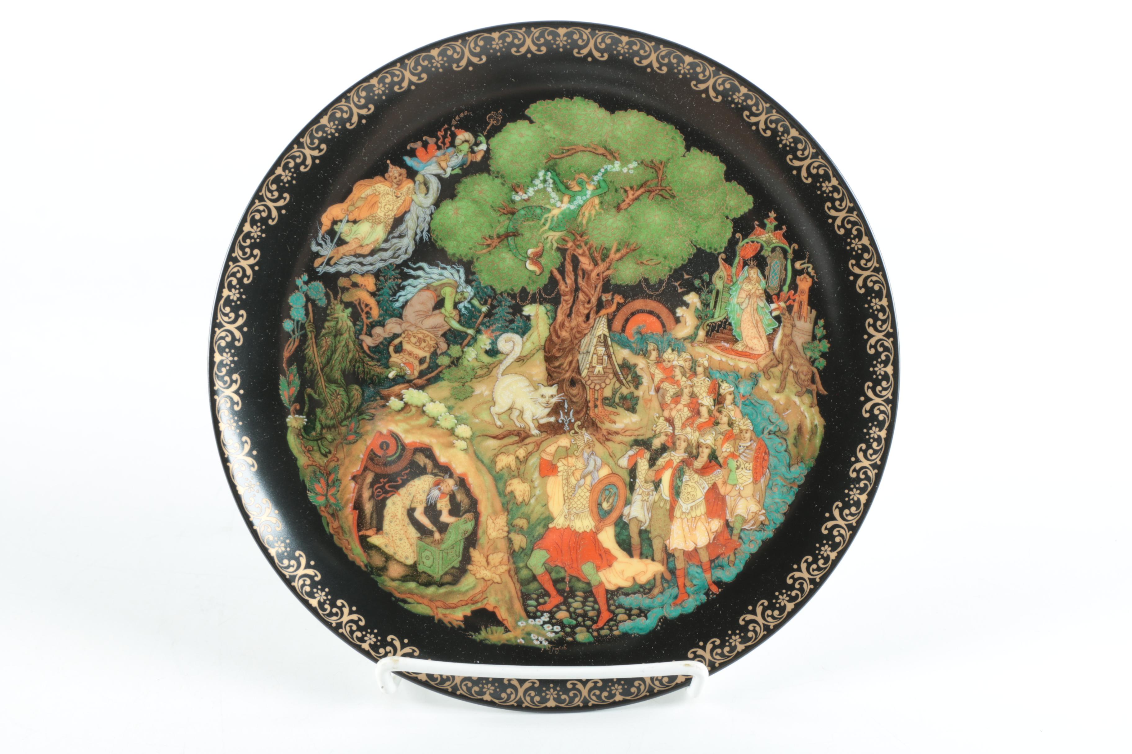 Vintage Tianex Russian Fairy Tale Collectible Porcelain Plates