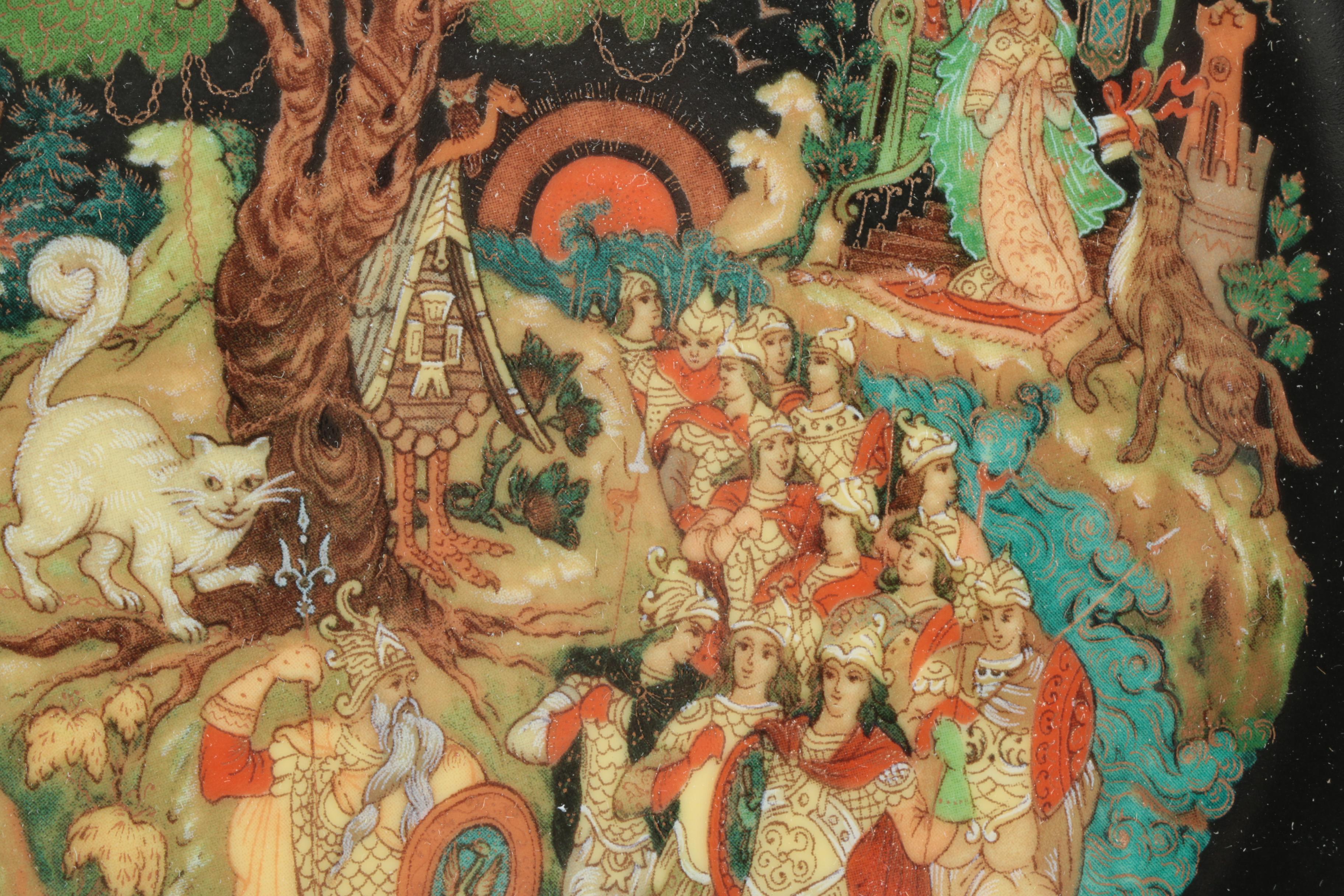 Vintage Tianex Russian Fairy Tale Collectible Porcelain Plates