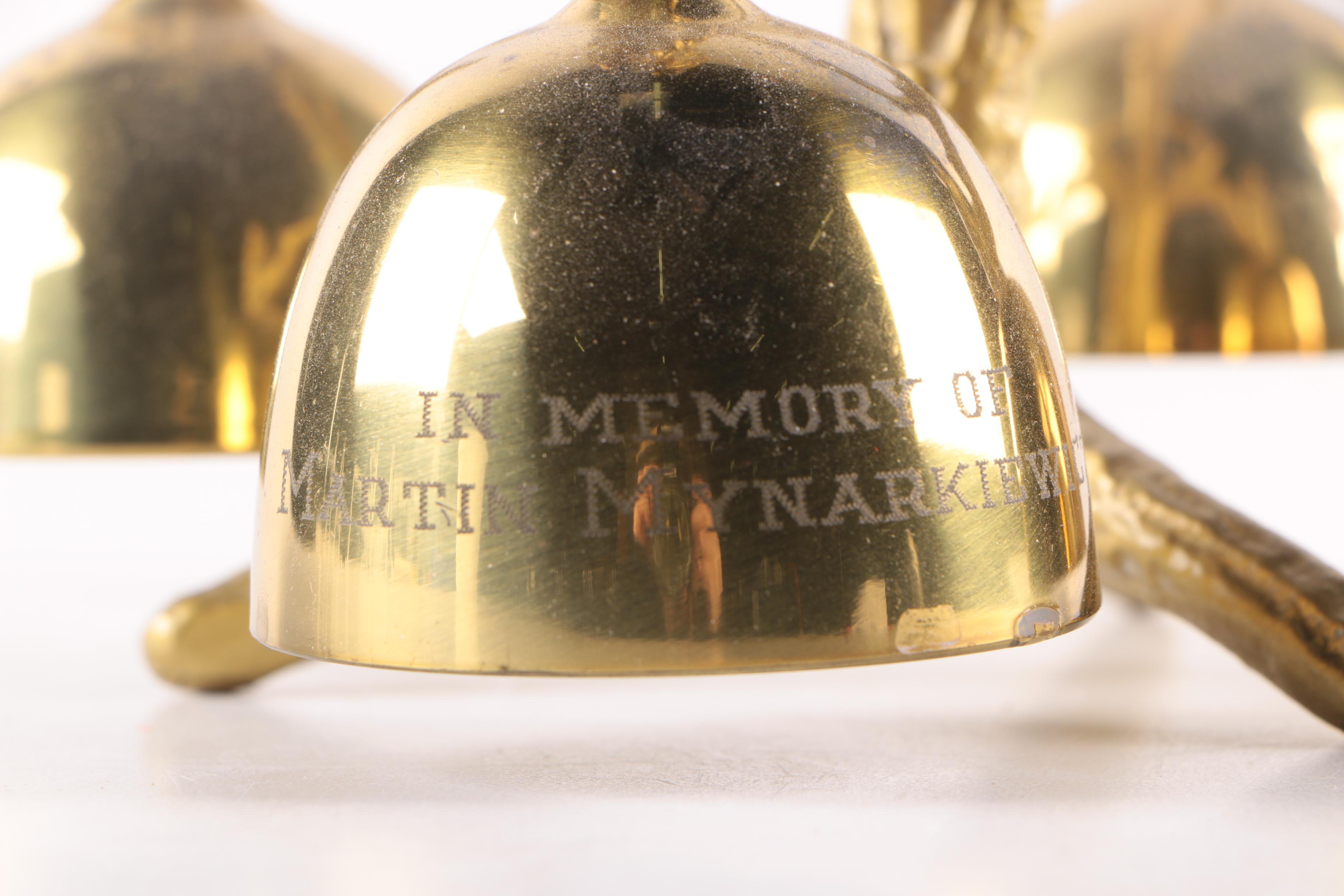 Brass Bird Themed Bells on Stand