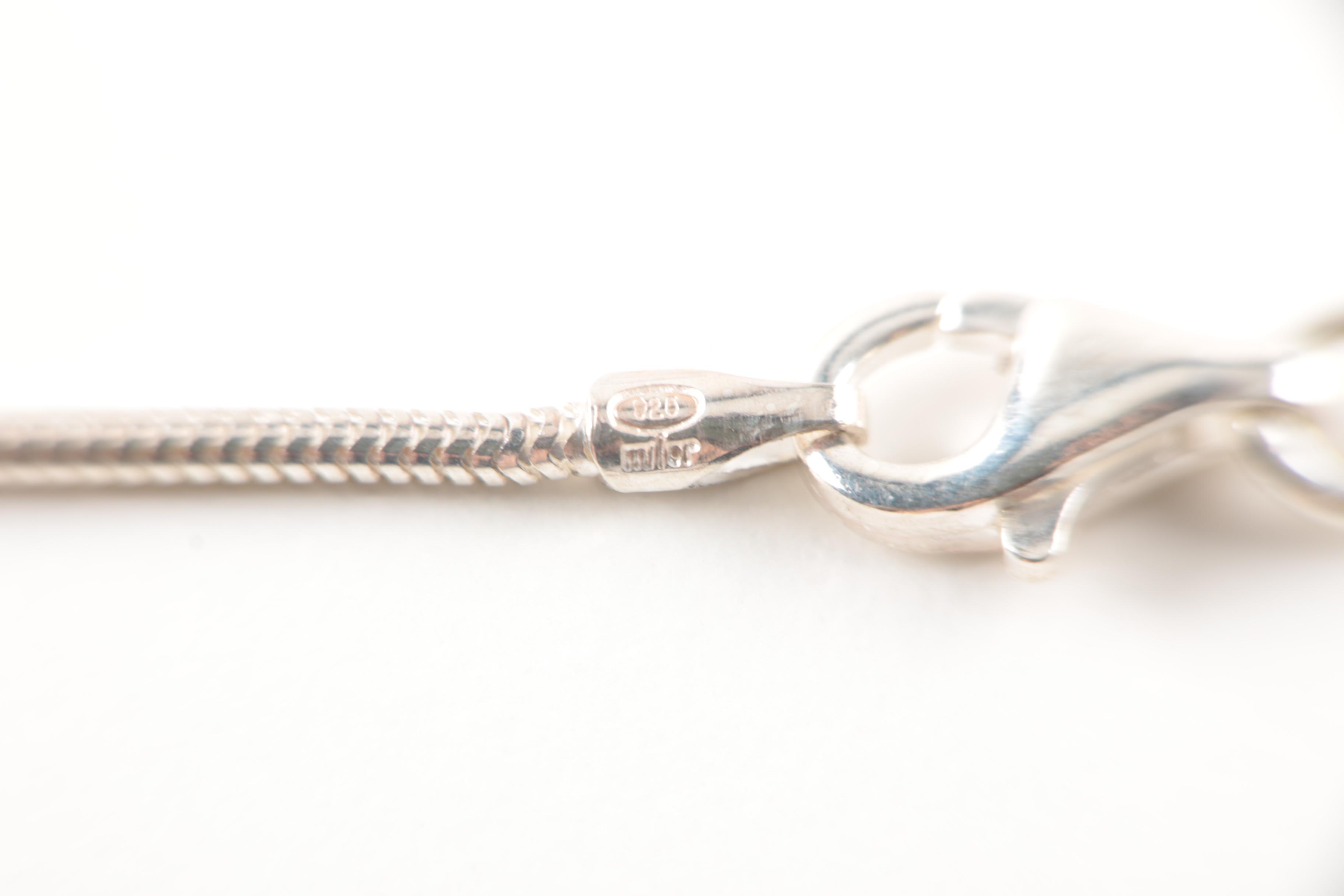 Eric Christophersen Modernist 830 Silver Rhodocrosite Pendant Necklace