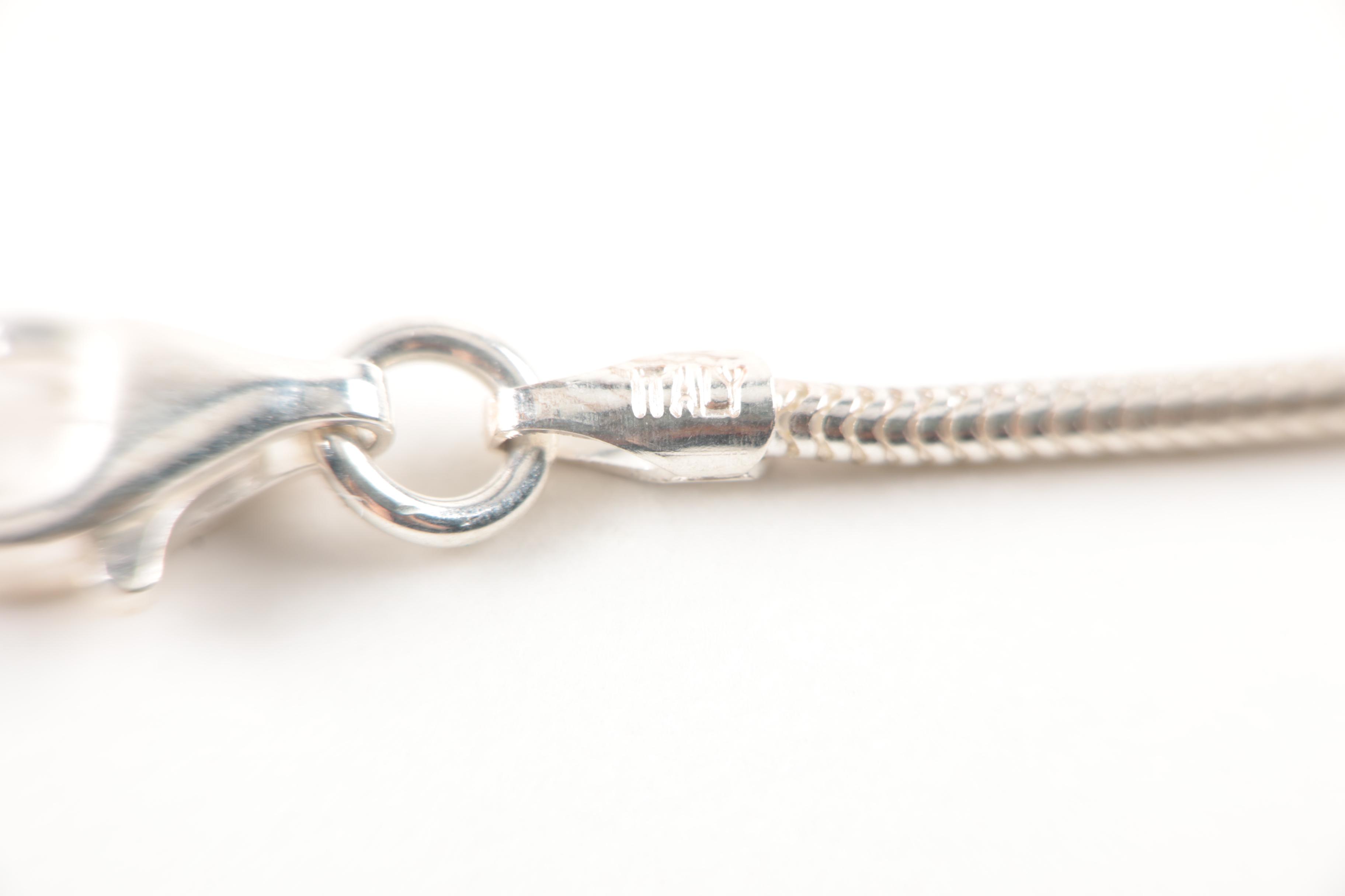 Eric Christophersen Modernist 830 Silver Rhodocrosite Pendant Necklace