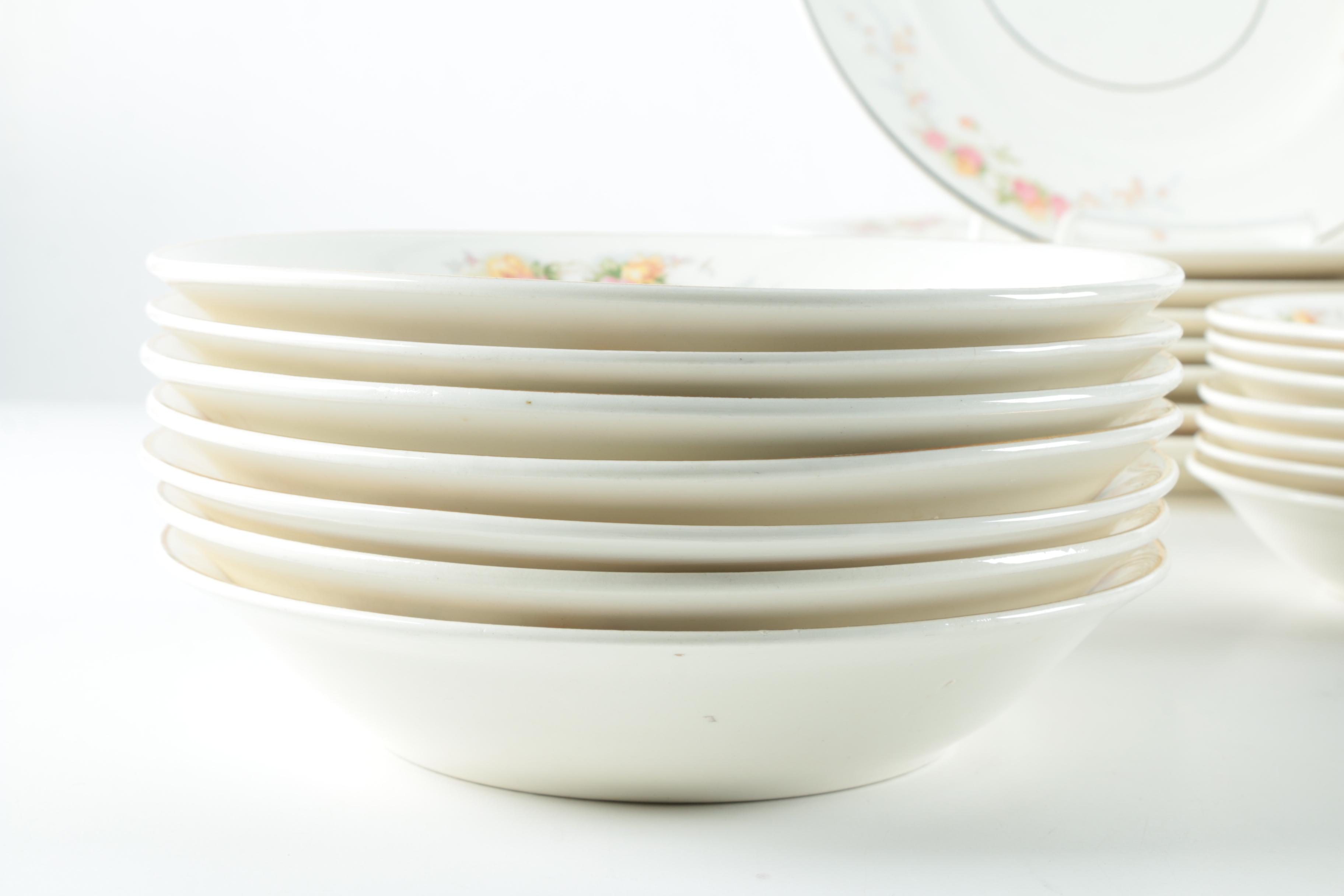 Vintage Harker Pottery "Sweetheart Rose" 22K Gold Dinnerware 1940s