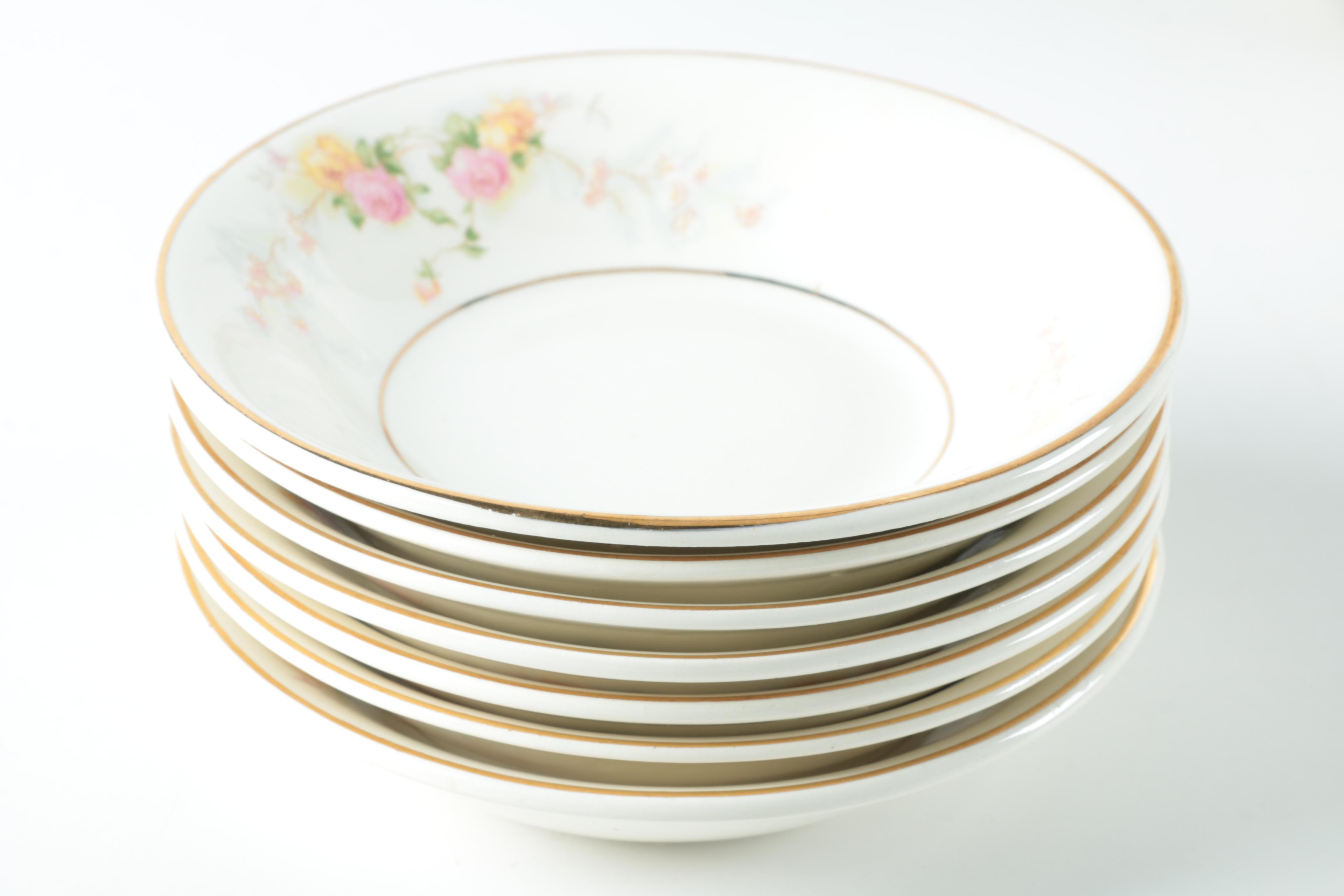 Vintage Harker Pottery "Sweetheart Rose" 22K Gold Dinnerware 1940s