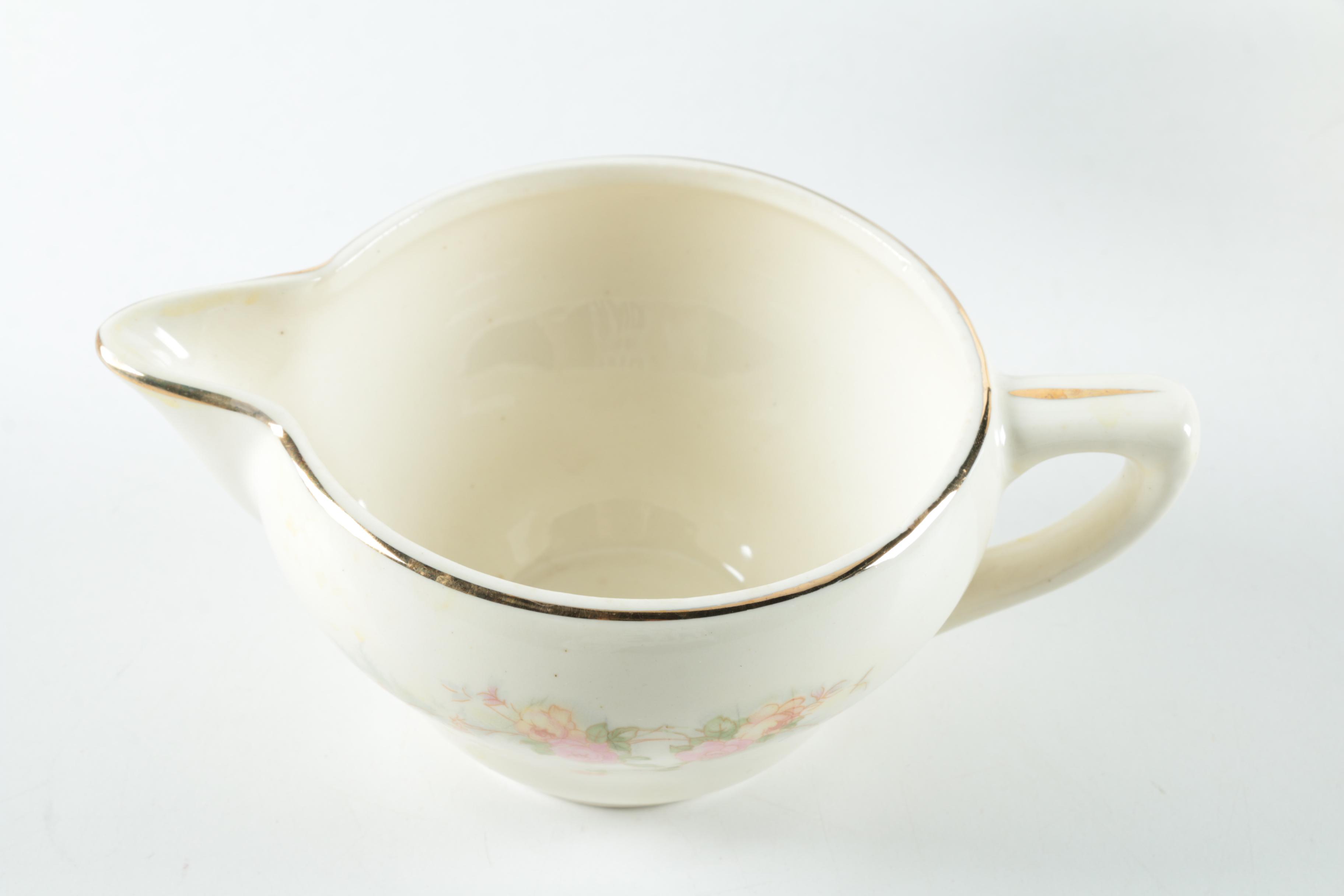 Vintage Harker Pottery "Sweetheart Rose" 22K Gold Dinnerware 1940s