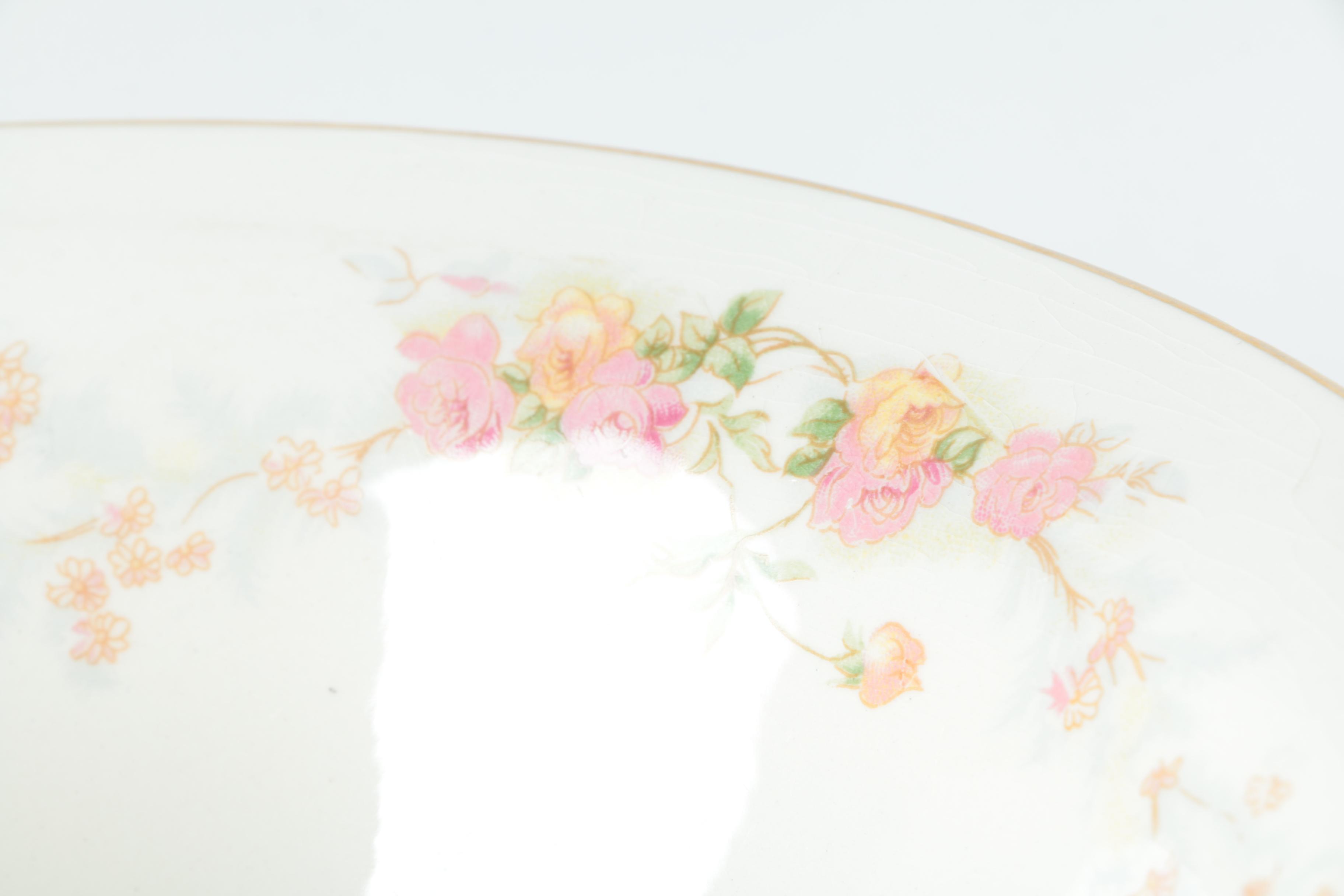 Vintage Harker Pottery "Sweetheart Rose" 22K Gold Dinnerware 1940s