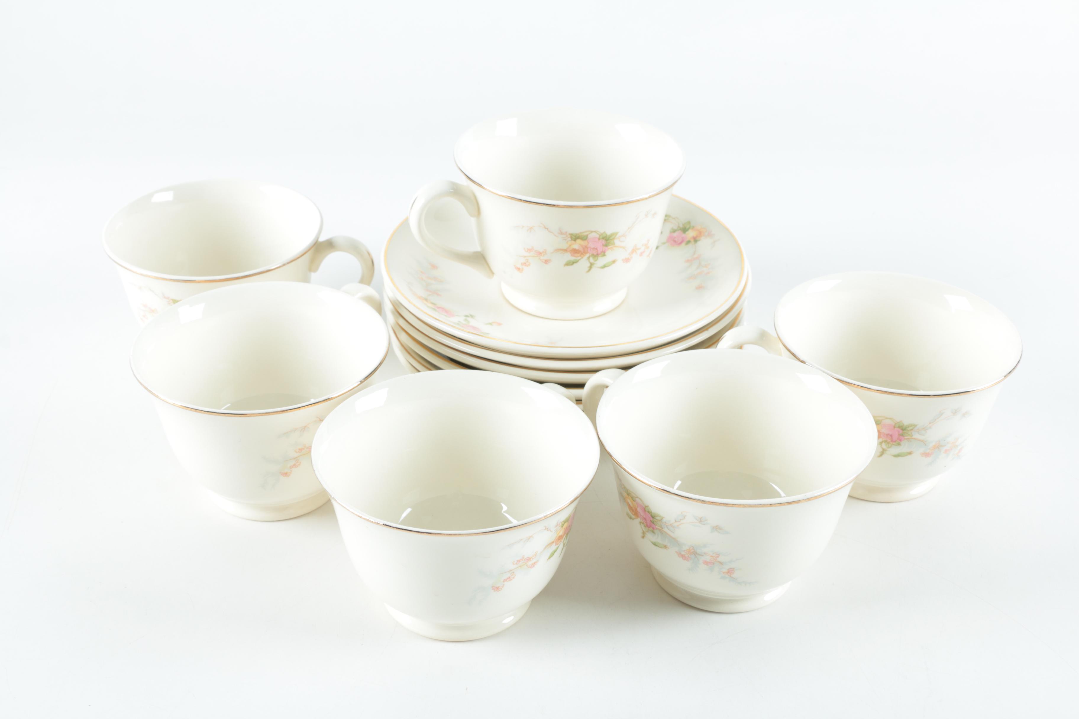 Vintage Harker Pottery "Sweetheart Rose" 22K Gold Dinnerware 1940s