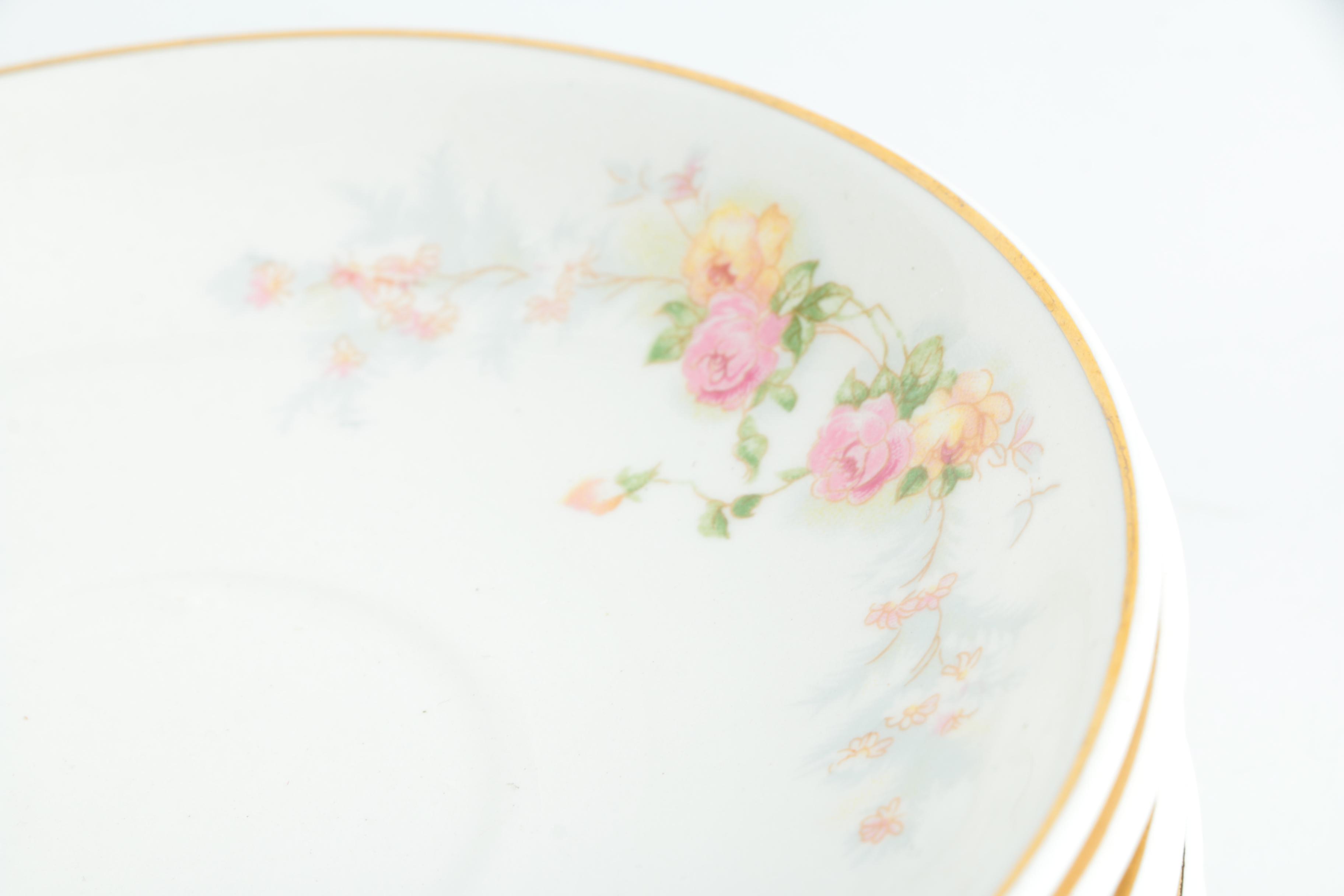 Vintage Harker Pottery "Sweetheart Rose" 22K Gold Dinnerware 1940s