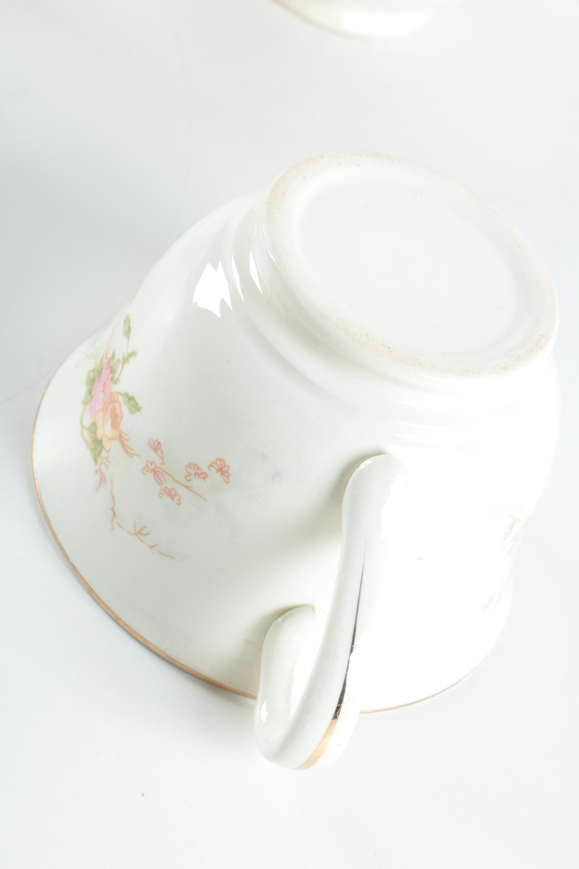 Vintage Harker Pottery "Sweetheart Rose" 22K Gold Dinnerware 1940s