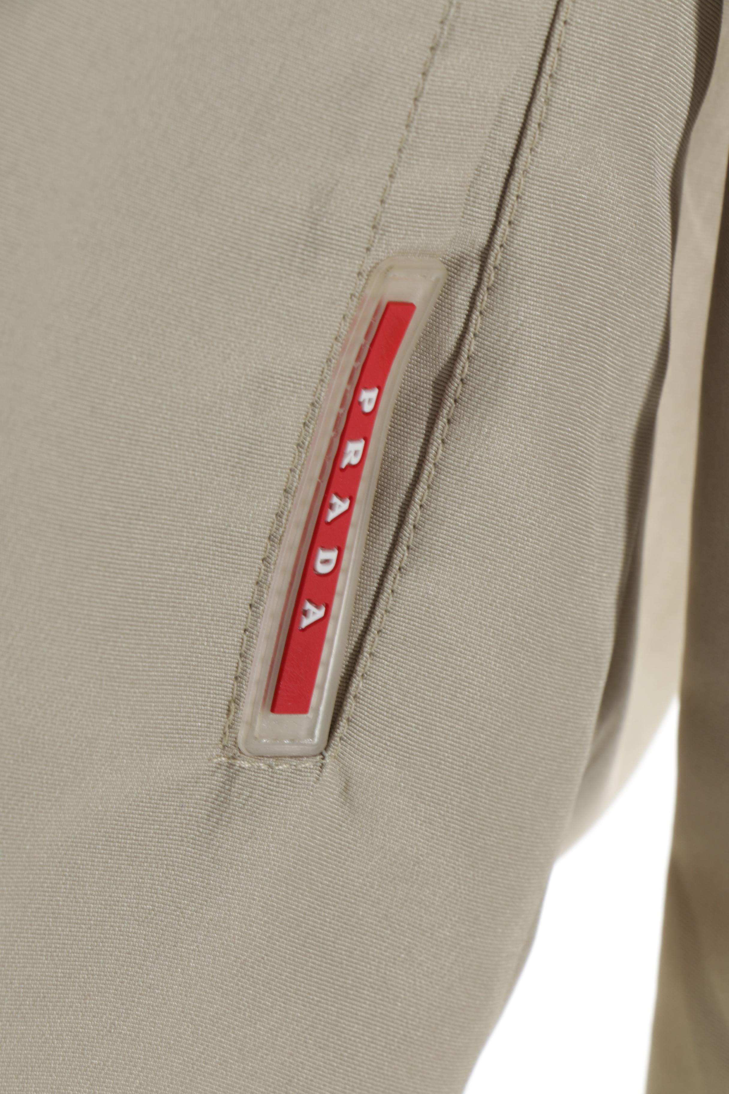 Women's Prada Khaki Jersey Teflon Sport Jacket