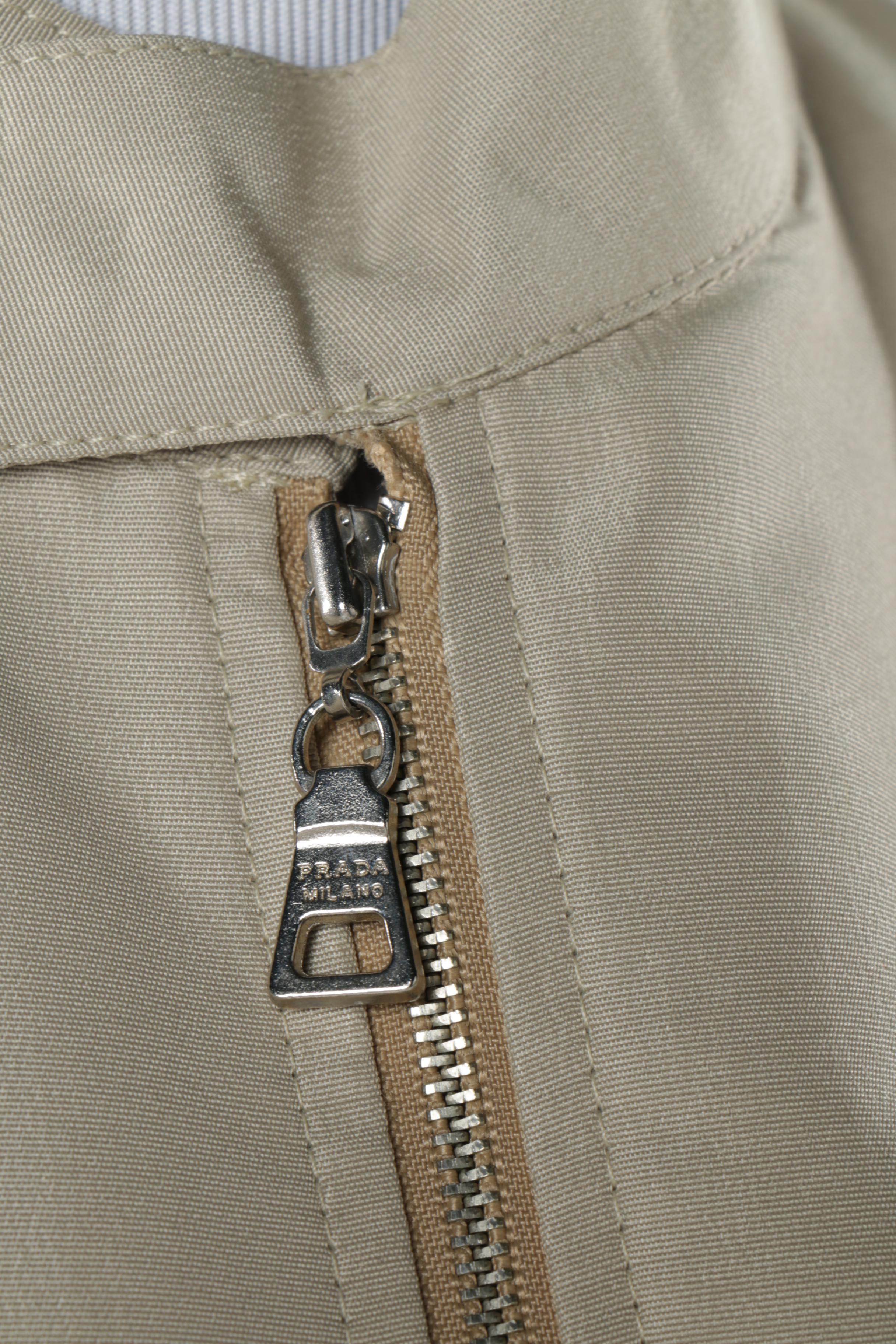 Women's Prada Khaki Jersey Teflon Sport Jacket