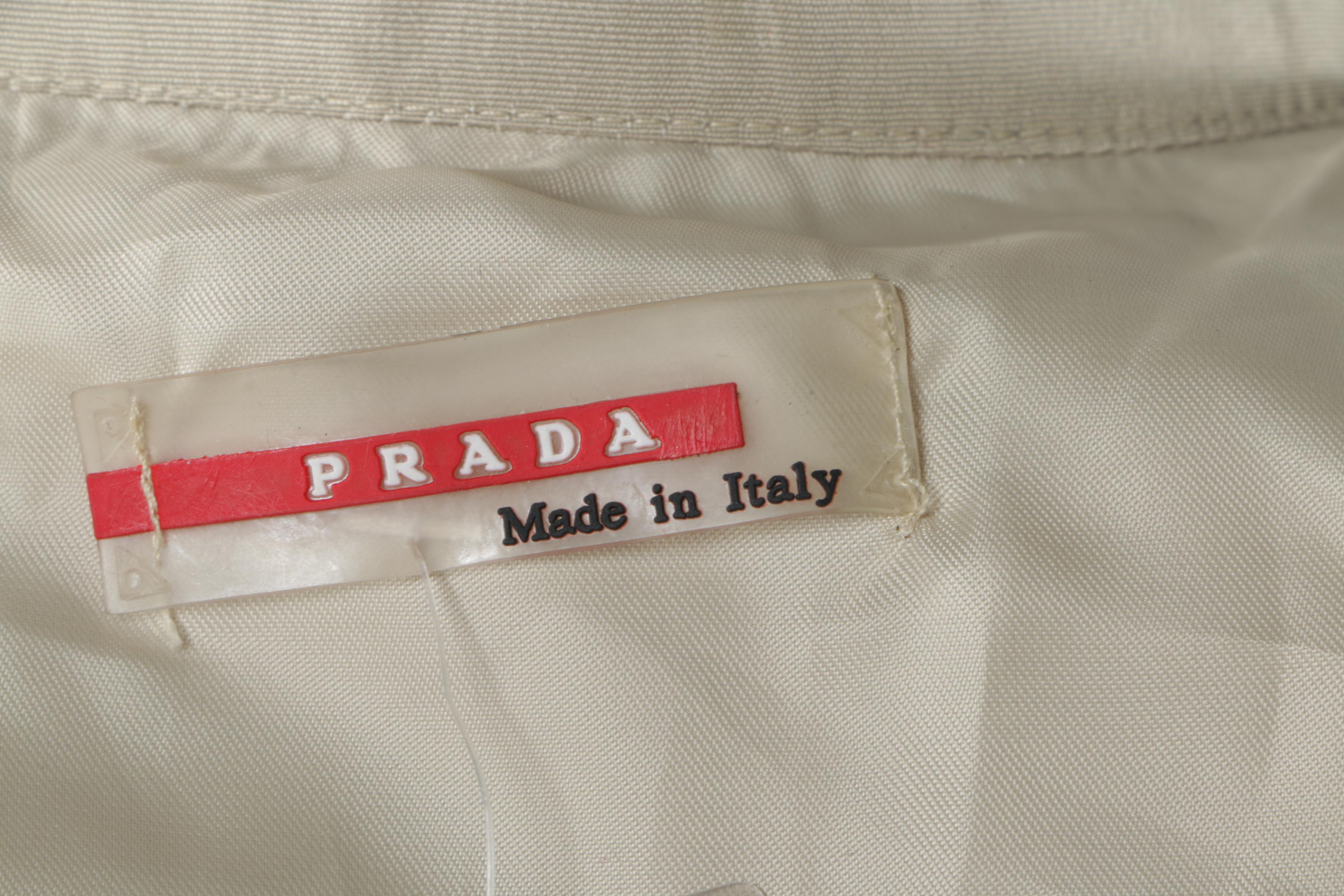 Women's Prada Khaki Jersey Teflon Sport Jacket