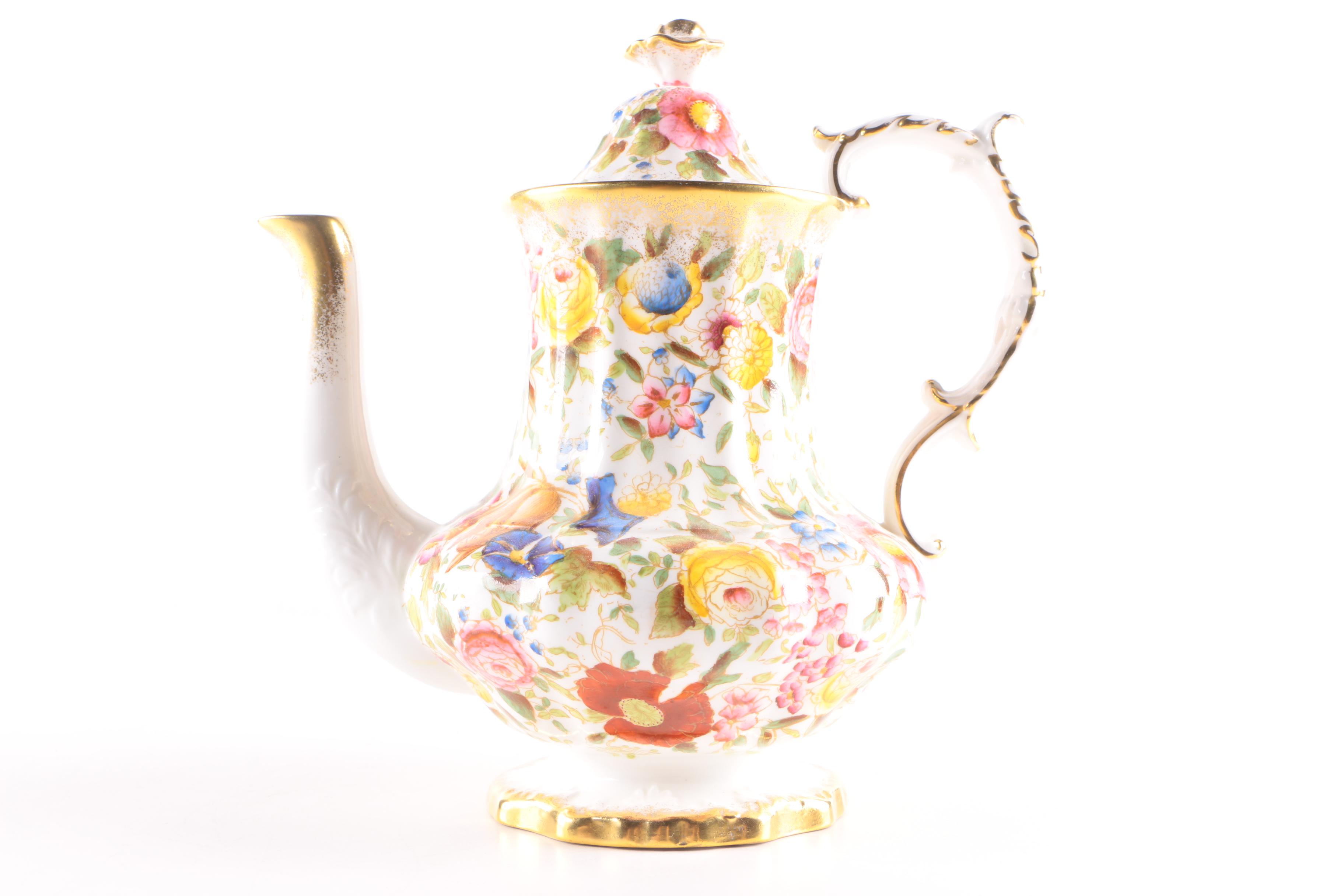 Vintage Teapots Including Spode, Wedgwood and Hammersley